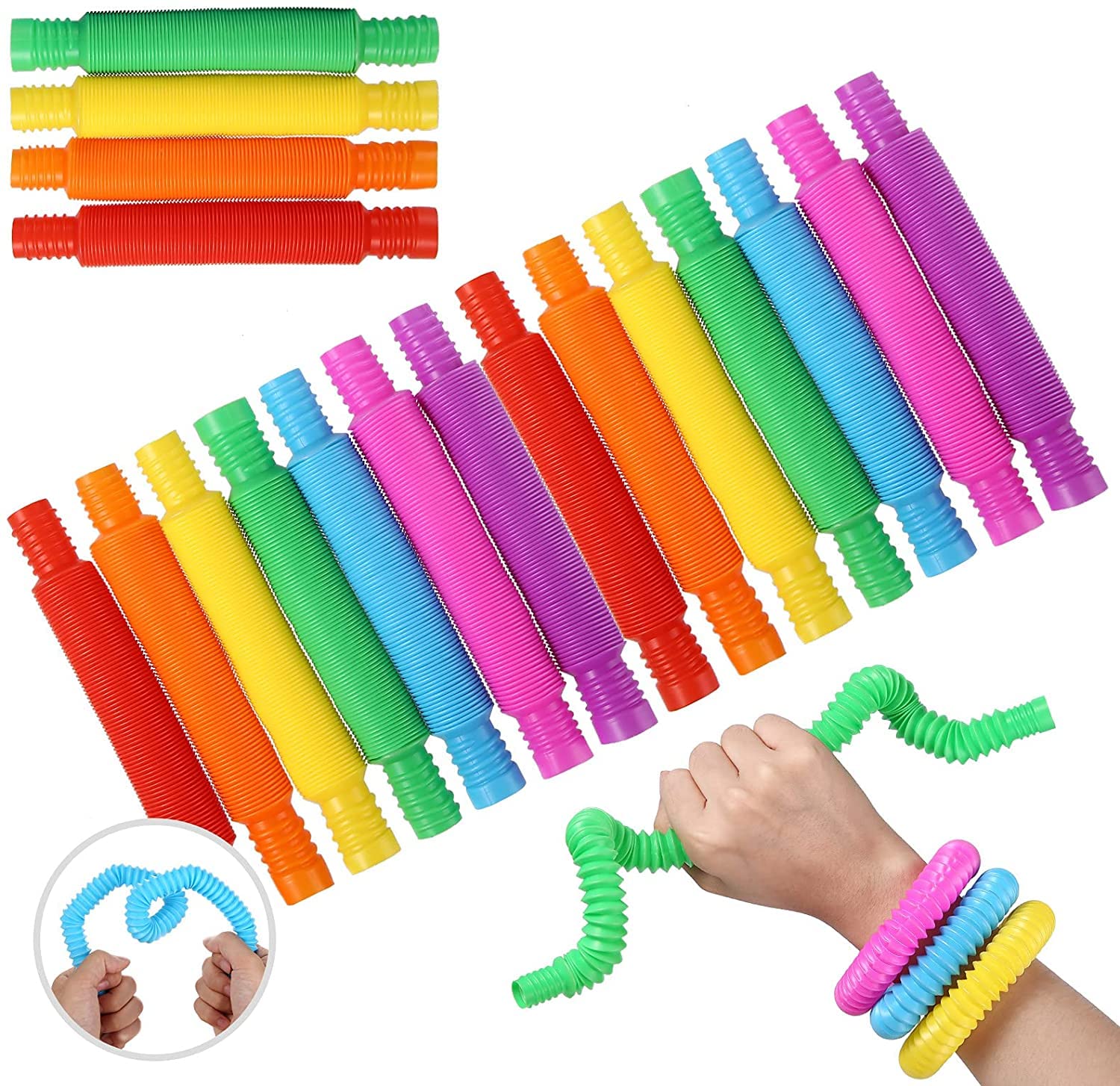 Fidget Toy Pop Tubes Pack of 12 Pop Tubes Sensory Toys Fidget Pop Toys Pipe Sensory Tools Fine Motor Skills Toddler Toys for Kids and Adults Stress Anxiety Relief (B09NNVF1RM) Amazon Price History, Amazon Price Tracker