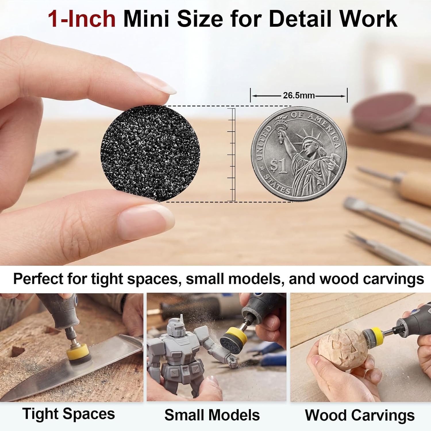 304PCS Rotary Tool Sanding Kit, 1 Inch Wet Dry Sanding Discs & Polishing Accessories for Dremel Tool, Sanding Drums for Resin 3D Print Wood Jewelry Metal Clay