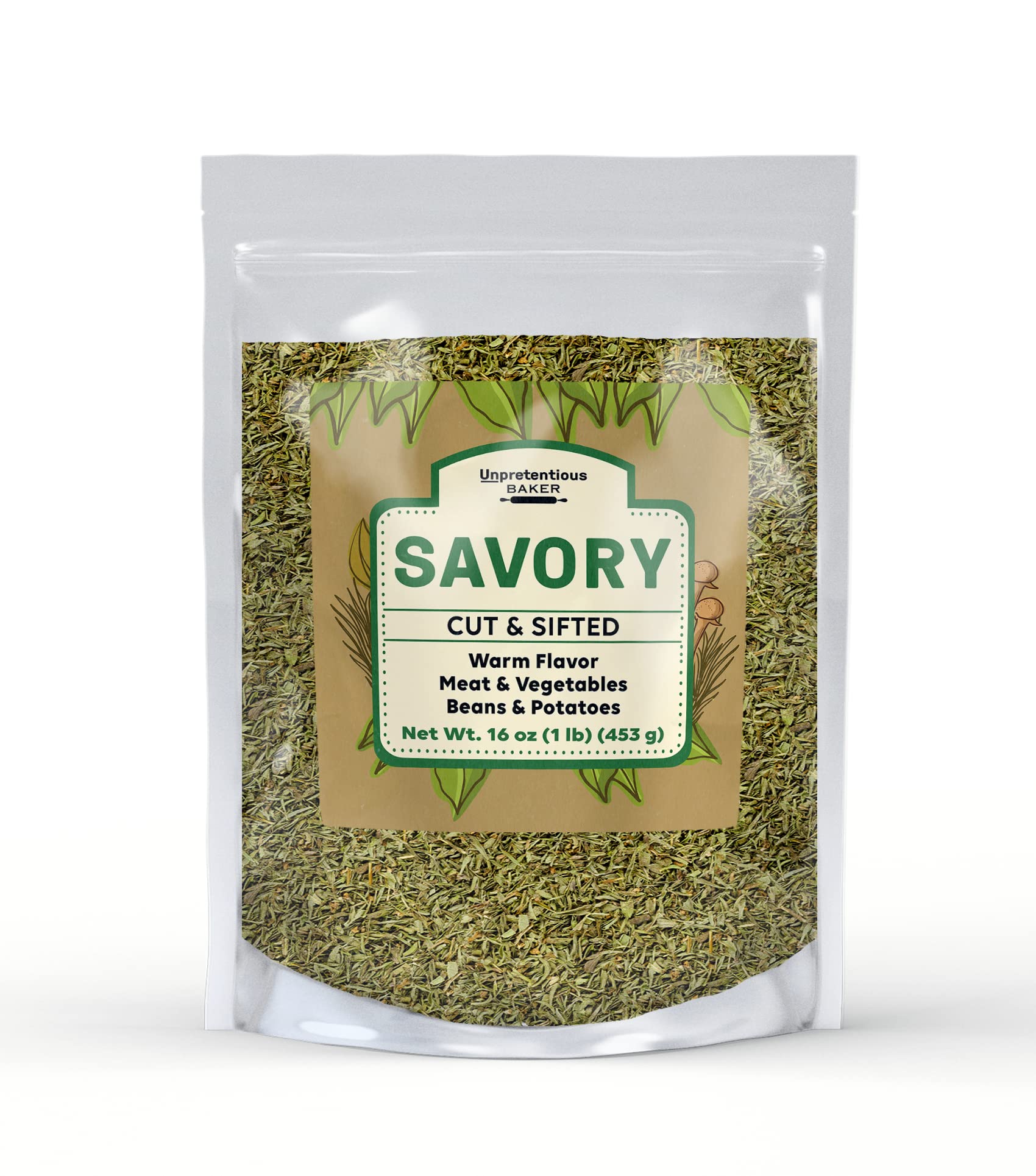 Unpretentious Savory Baker, 1 lb, Cut & Sifted, Thyme-Like Flavor, Meat & Vegetables
