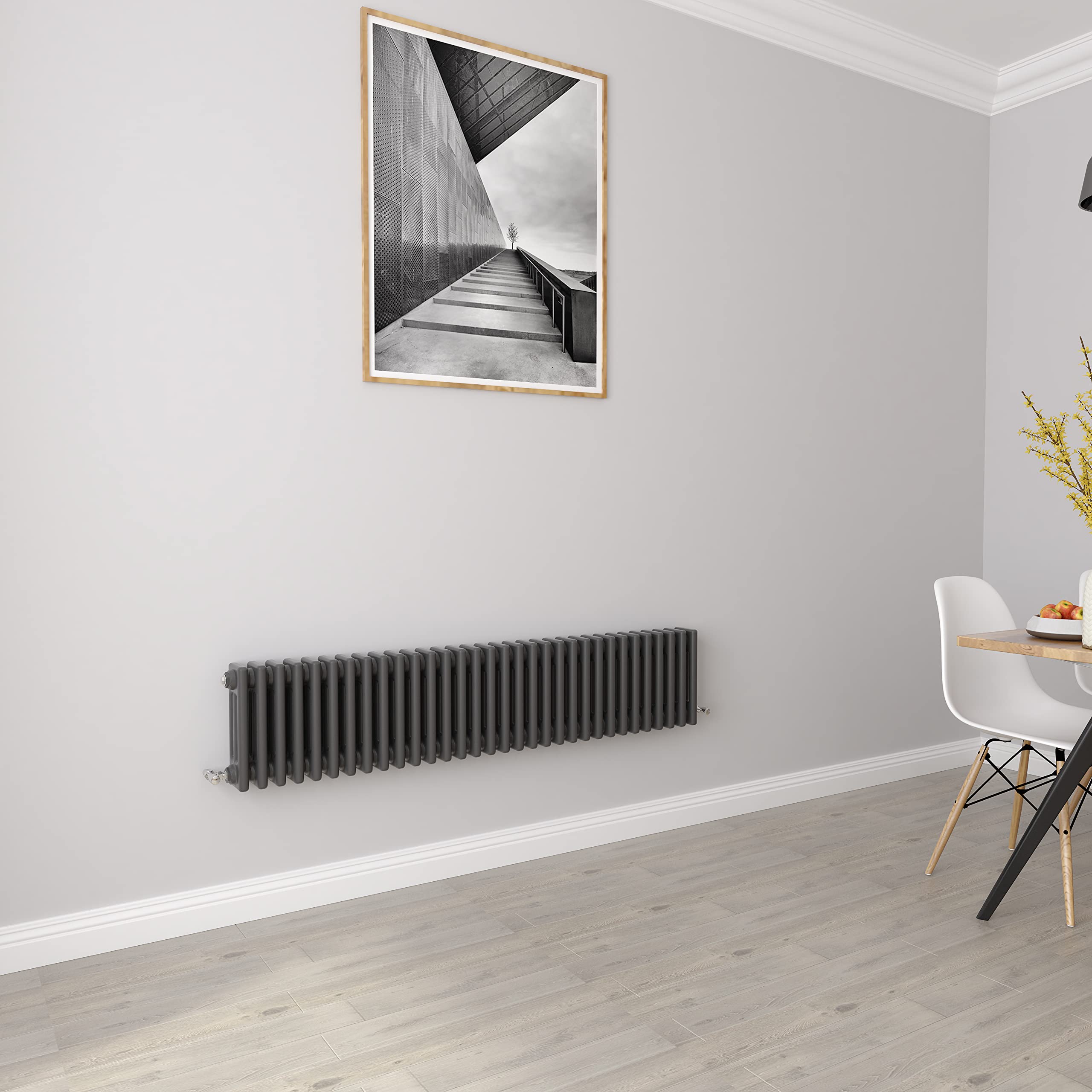 Anthracite radiators Horizontal 3 Column Rads Cast Iron Style Central Heating radiators for Bathroom,Living Room and Kitchen 300x1460mm