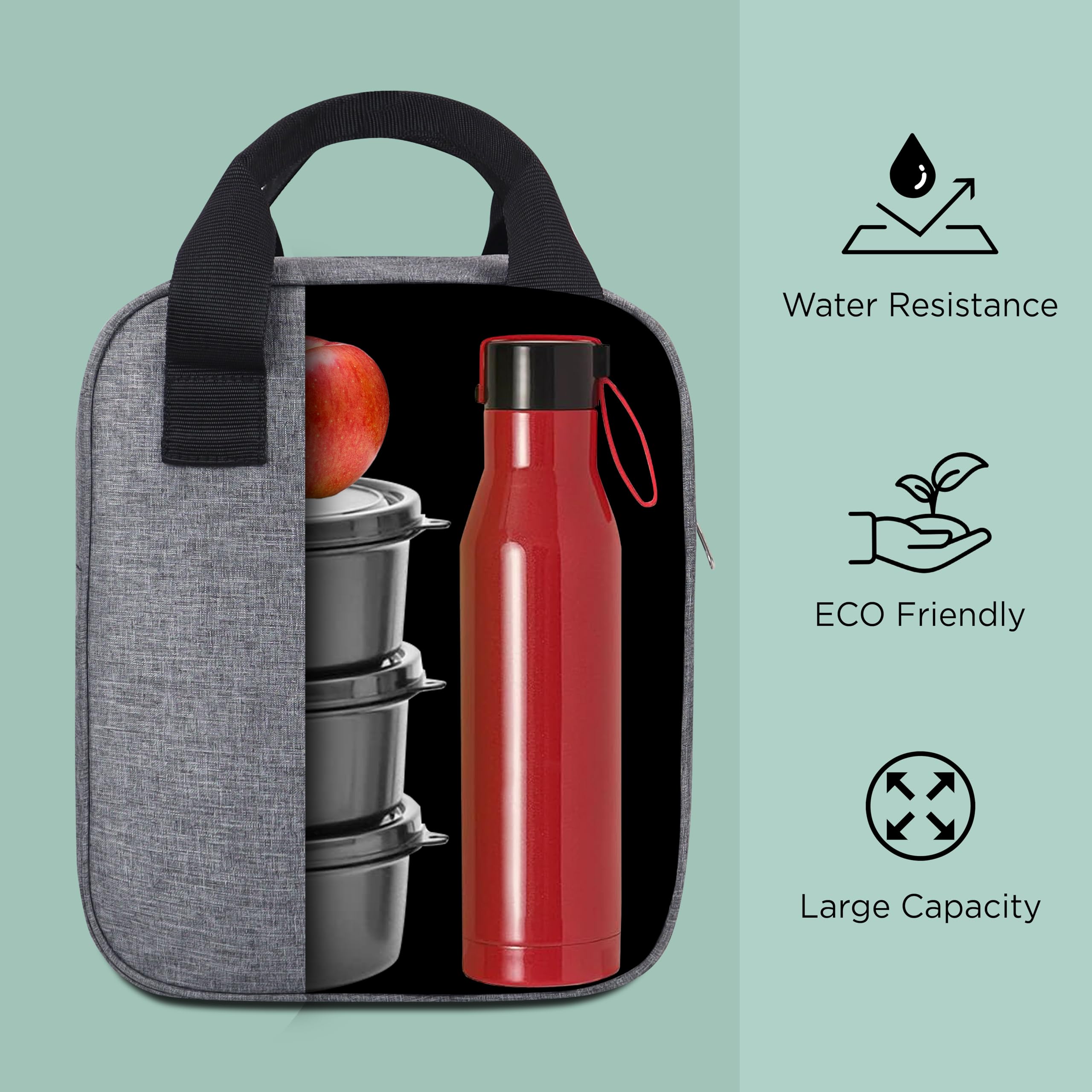 AYAHA Lunch Bag Office Tiffin Bags for Men Women | Travel Lunch Bag for Lunch Tiffin Box & Bottle | Insulated Leakproof Storage Bag for Office & School 3