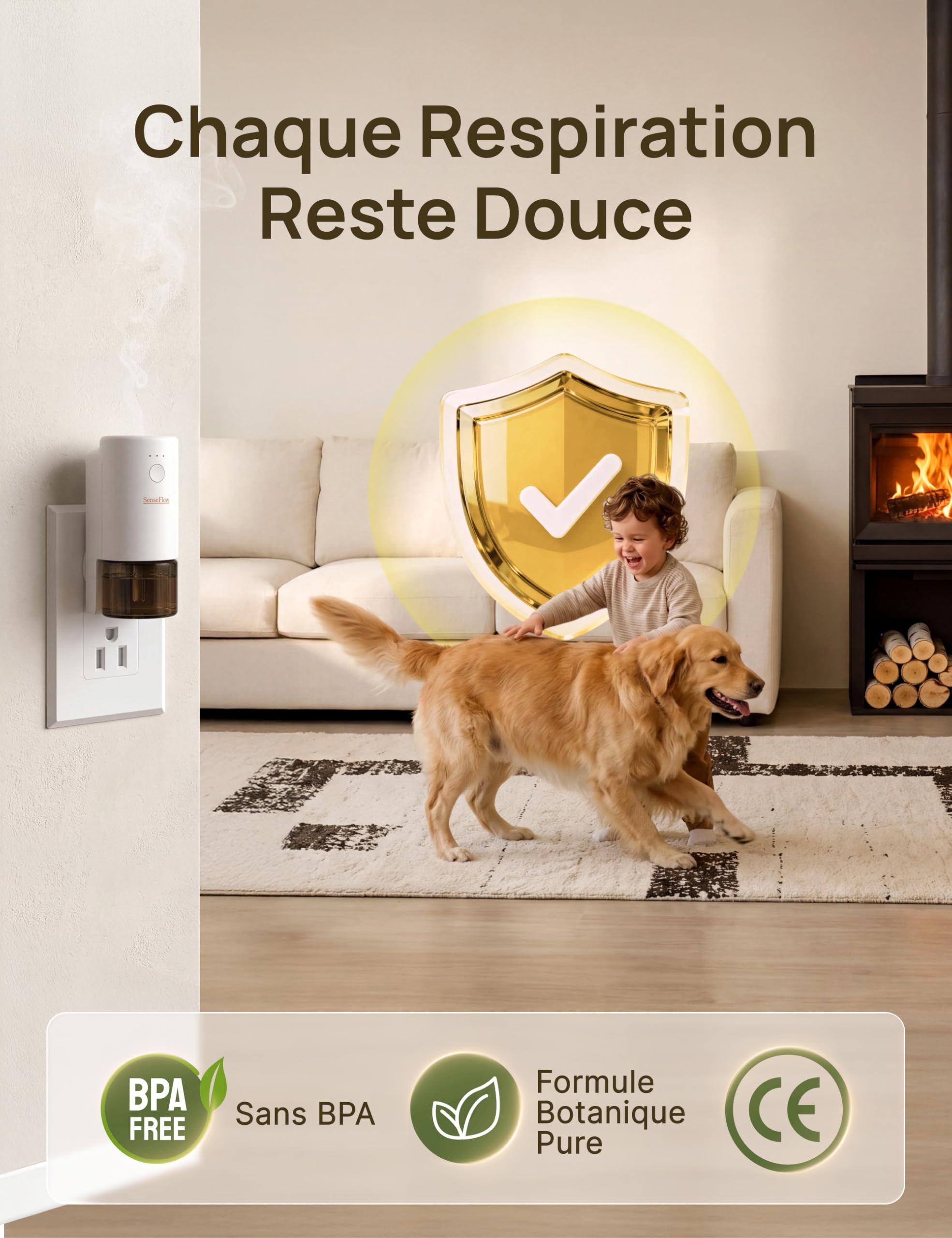 Diffuseur d'arômes pour huiles essentielles Smart Wi-FI SF101S Pro, diffuseur de Parfum à ultrasons sans Eau, 120 Jours d'arôme pour la Maison - Petitgrain & Verger d'Agrumes & Encens