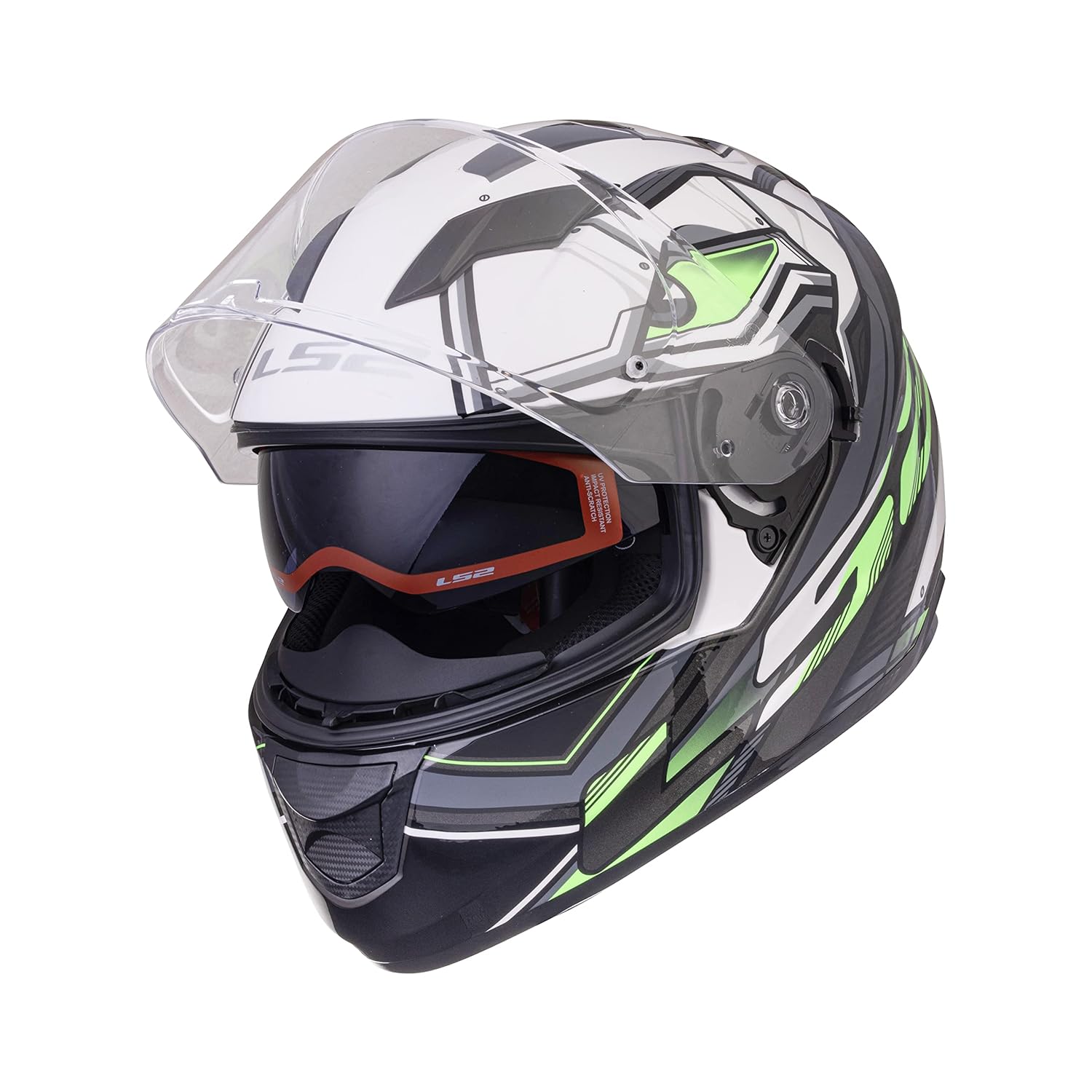 LS2 Helmets FF320 Stream Evo Xdron Gloss White Grey Dual Visor