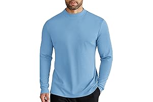 Seamless Light Blue Illusion Men's Mock Turtleneck