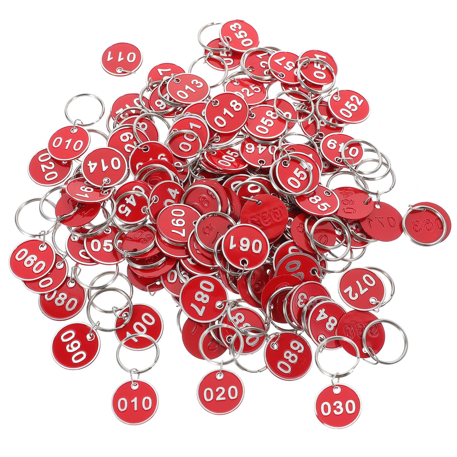 Targhette per Chiavi Numerate in Lega di Alluminio Rosso 100 Pezzi