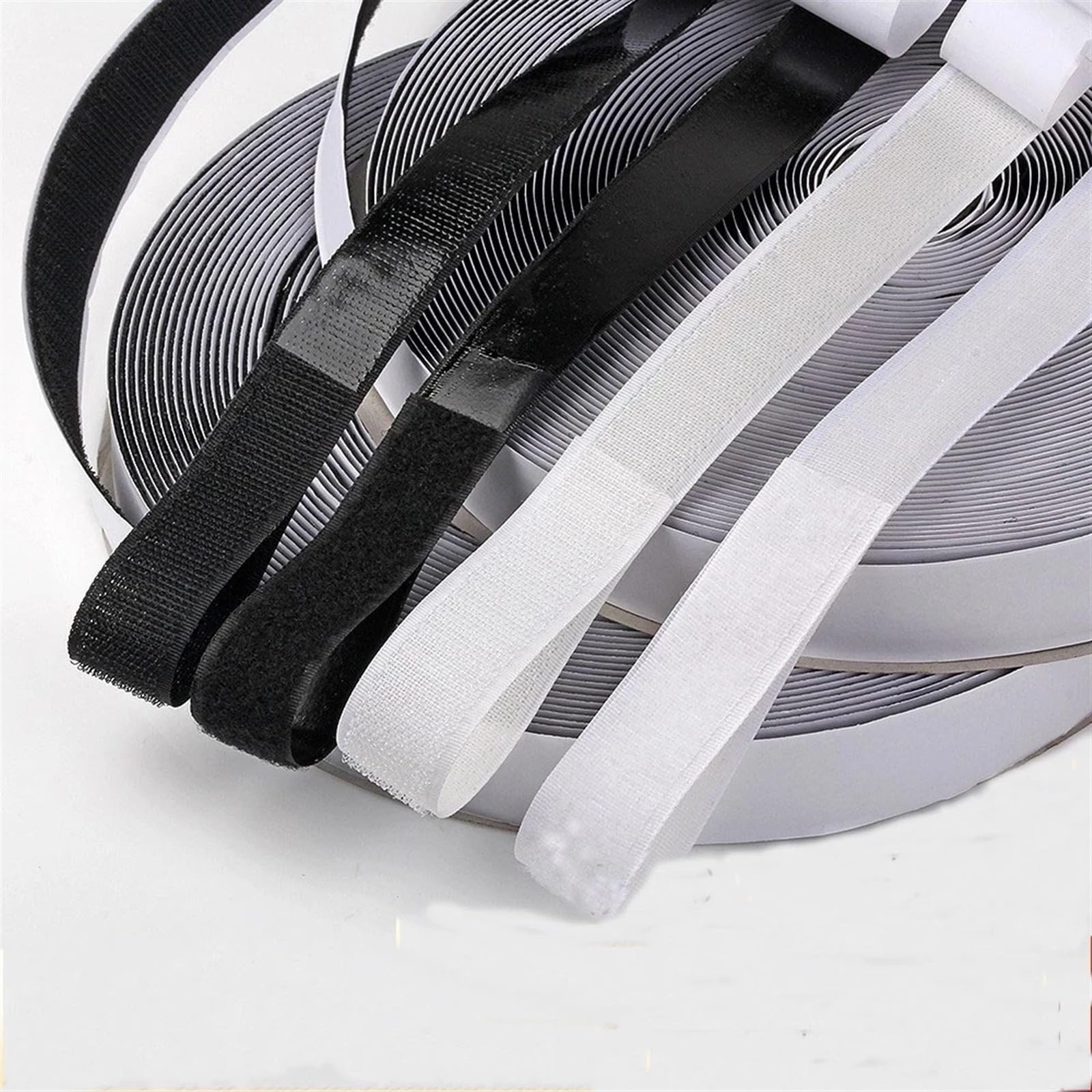 Adhesivo Fuerte Hook Y Loop 5-25M 16/20/25/30/38/50/100mm con gancho de pegamento fuerte y cinta cierre autoadhesiva adhesiva nailon discos mágicos(100mm White 25meter)