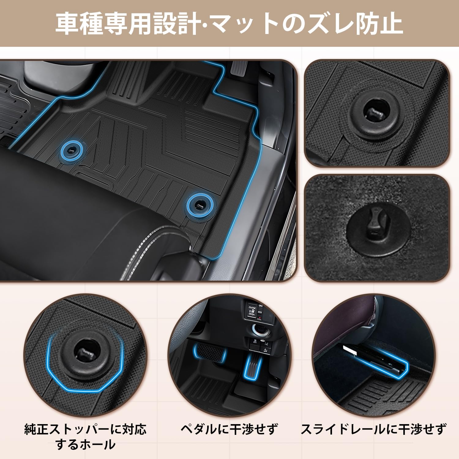 Amazon | Kotesoto ホンダ 新型 N-BOX JF5 JF6 JOY フロアマット