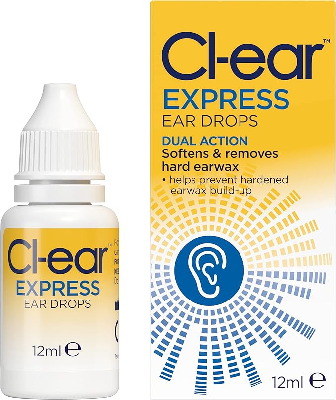 ClEar Express Ear Drops. Dual Action Ear Wax Removal. Easy Squeeze