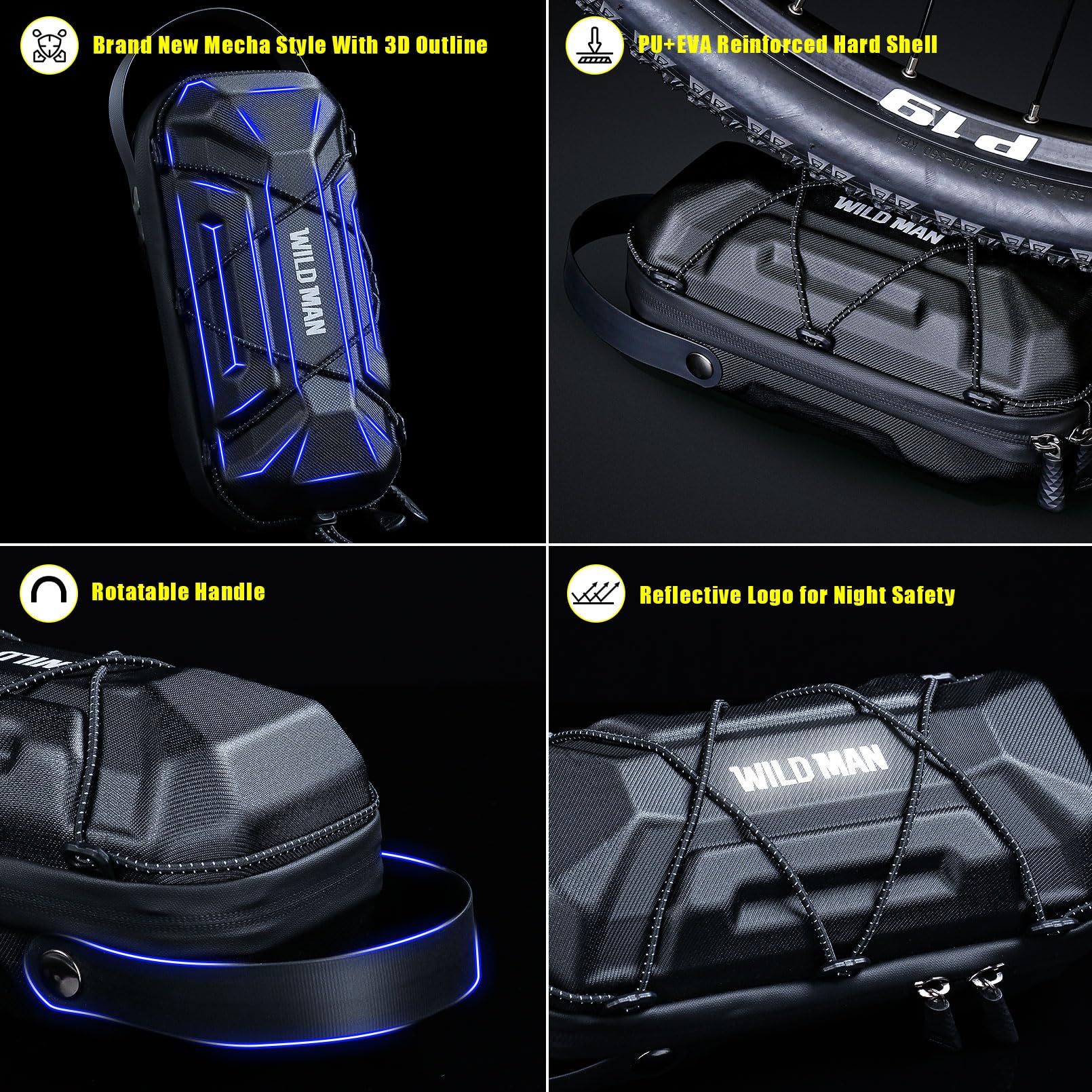 3L Große Kapazität E Scooter Tasche für Roller, Schnellverschluss Roller Tasche, Wasserdicht Front Tube Bag mit Eva Hard Sell, Lenkertasche Escooter für Xiaomi Mijia Sedway Ninebot
