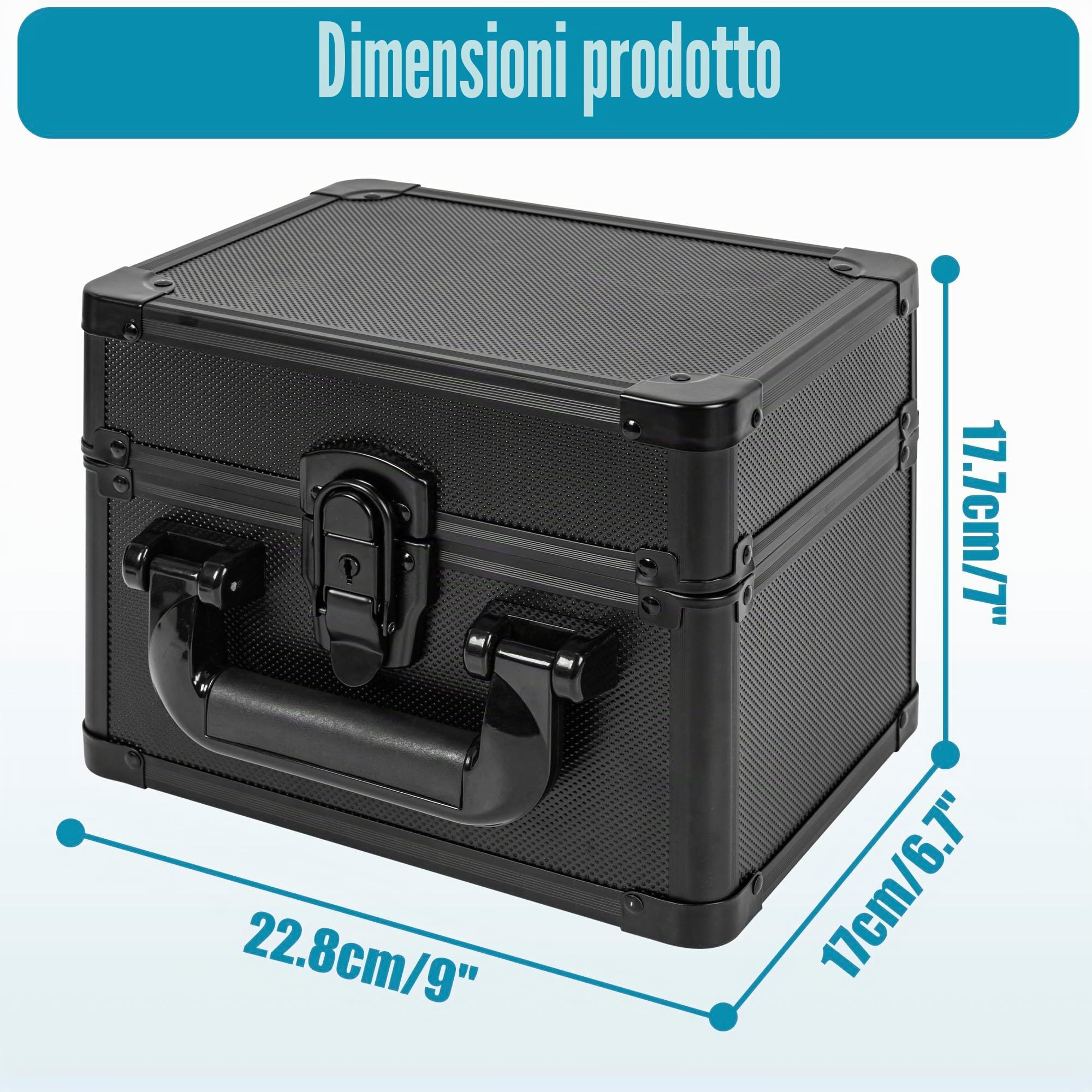 Scatola Porta-Carte in Lega di Alluminio con Caricamento dall'Alto, Scatola Portacarte con Ampia Capacità per 40 Vassoi Portacarte e Scomparti Regolabili