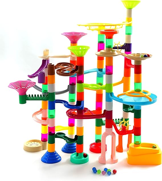 Marbolox Marble Run, 150 Pcs Pipeline Toy Set, Marble Run