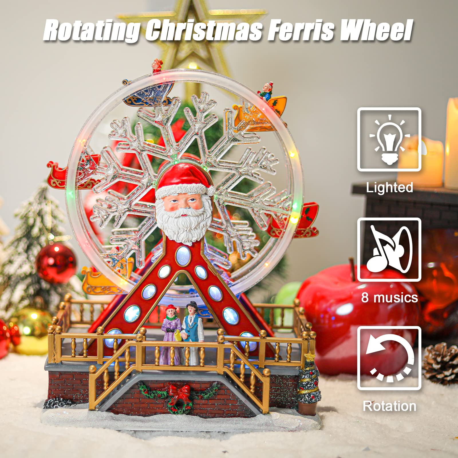 Ferris Wheel Lighted Christmas Yard Ornament