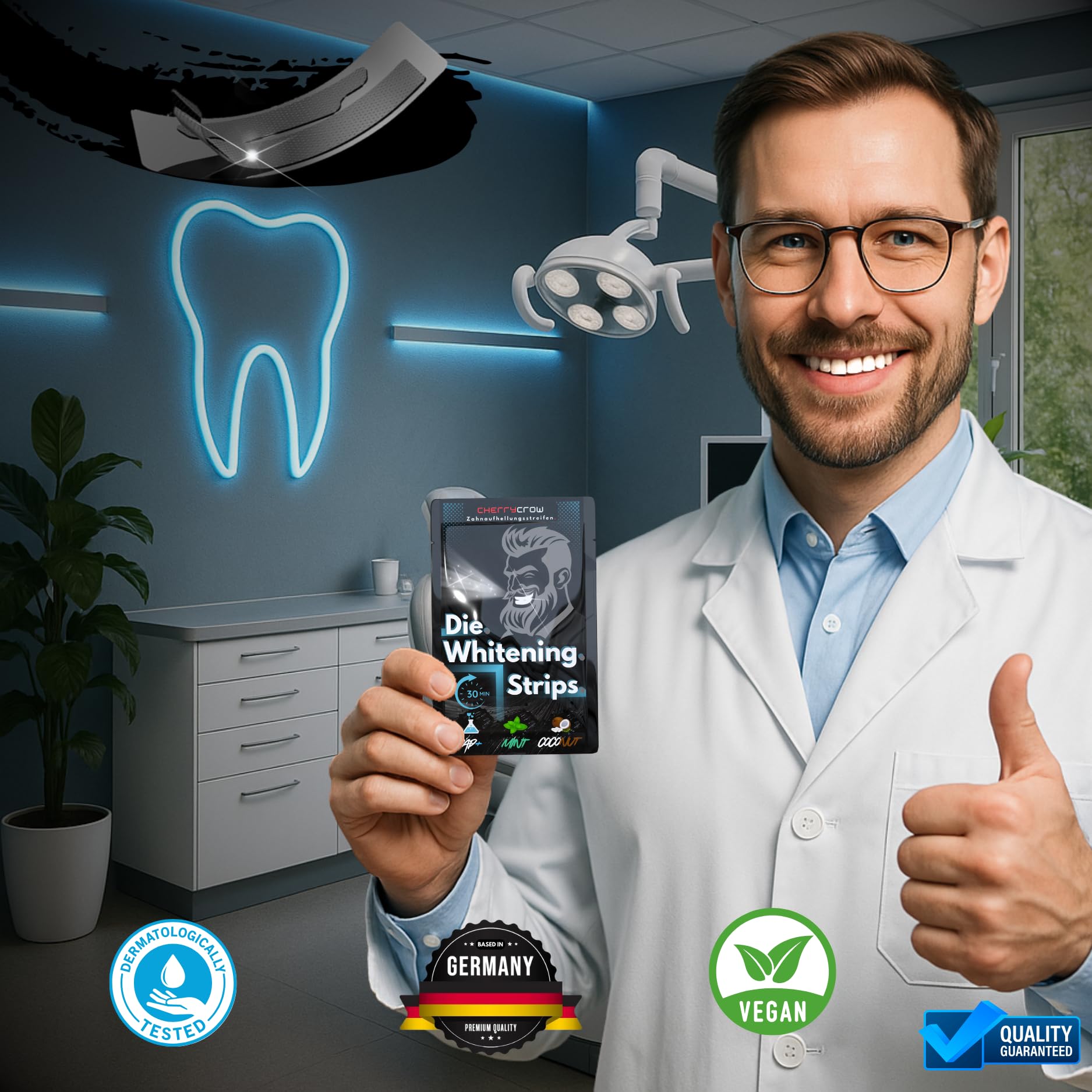 Le strisce sbiancanti | Strisce sbiancanti dei denti (28 strisce) per denti extra bianchi | Strisce sbiancanti denti professionali | Formula 2025 Pure White | Trattamento Teeth Whitening Express con