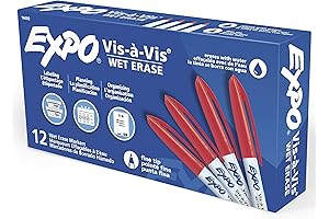 Expo Vis-A-Vis Wet-Erase Overhead Transparency Markers - 12 Count