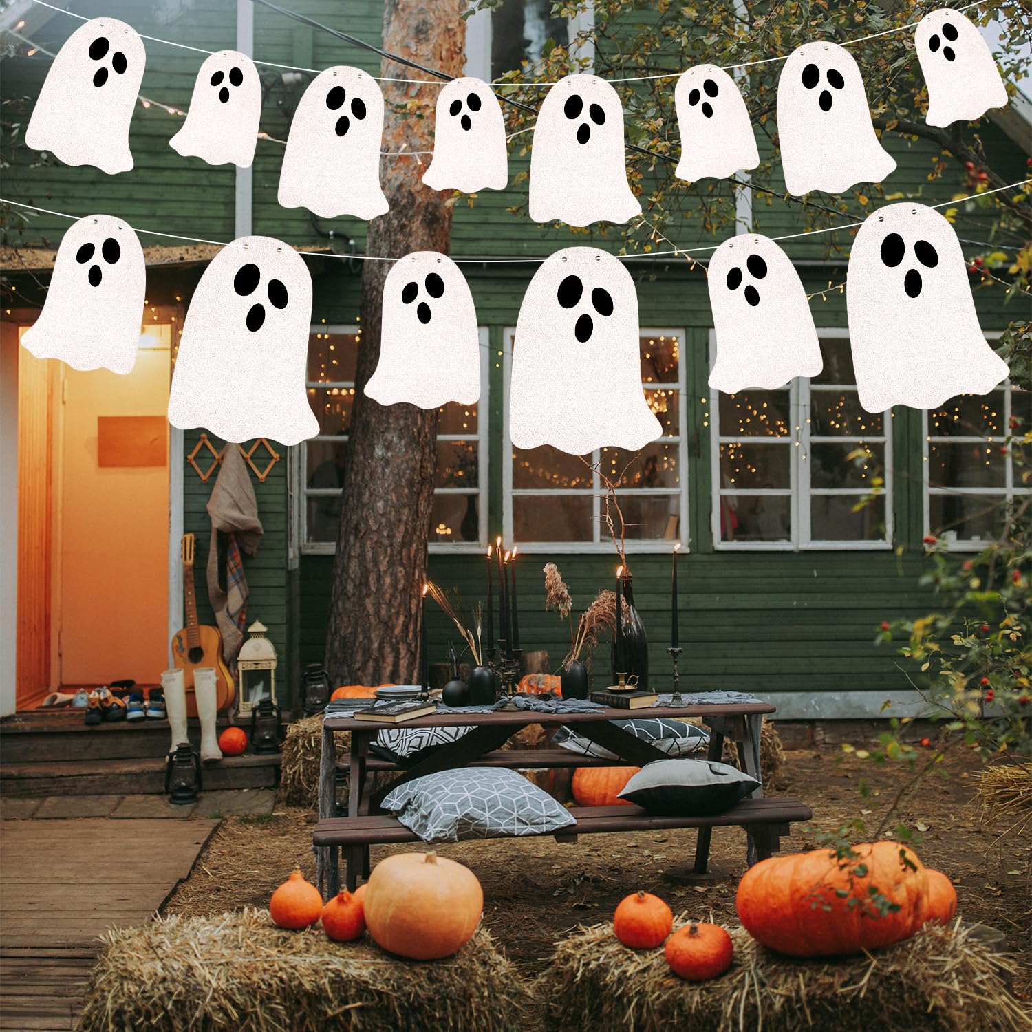 Guirlande En Papier Pour Halloween, Guirlande Electrique, Guirlande Fantôme Pour Halloween - Jour De Fête
