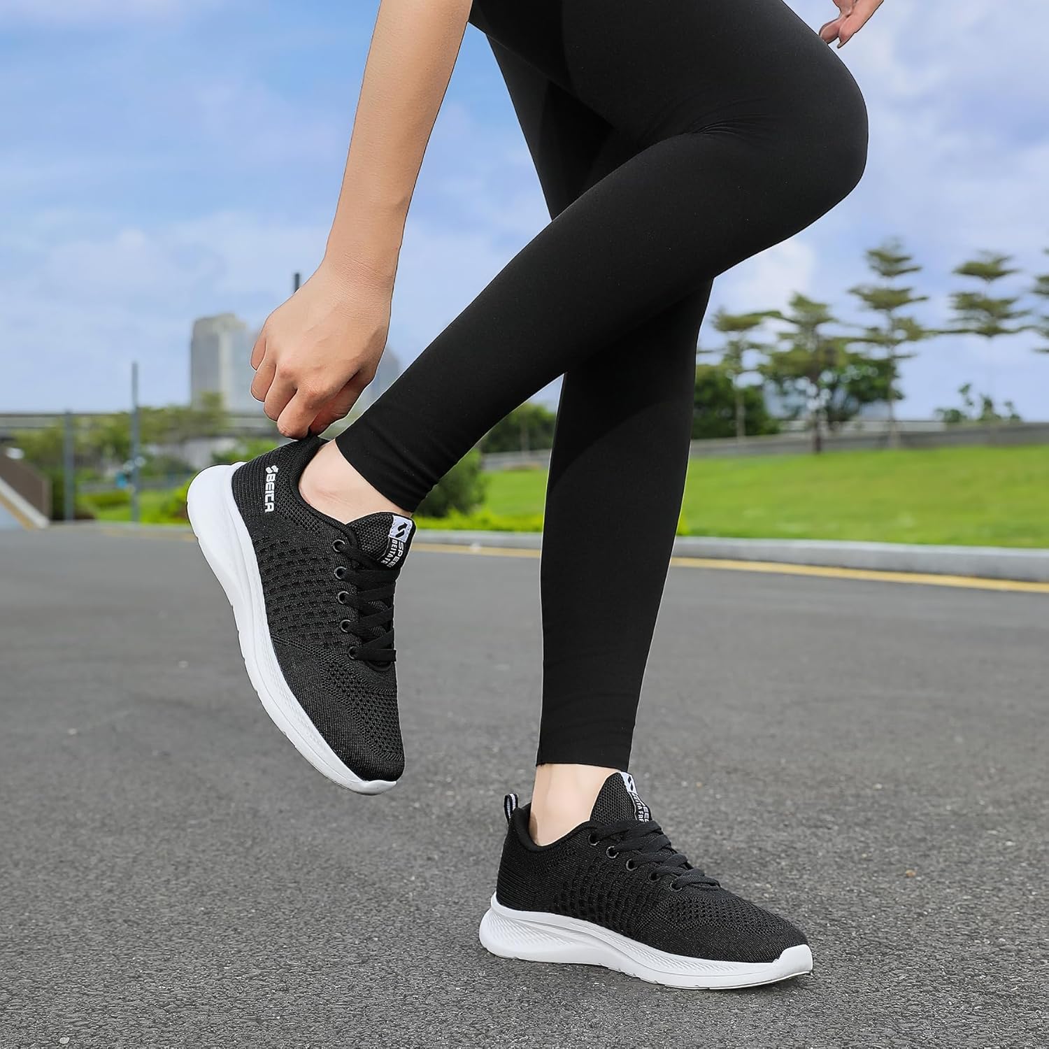 Beita Running Shoes for Women Non Slip Walking Sneakers Breathable Sports Shoes for Gym Travel Work Food Service Platform Comfortable All Day Lightweight - Image 9