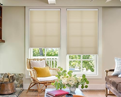 Miniatura 4 de LazBlinds Persianas celulares sin cordones, filtrantes de luz, de 1.5 pulgadas, persianas plisadas para ventana de 22 pulgadas de ancho x 48
