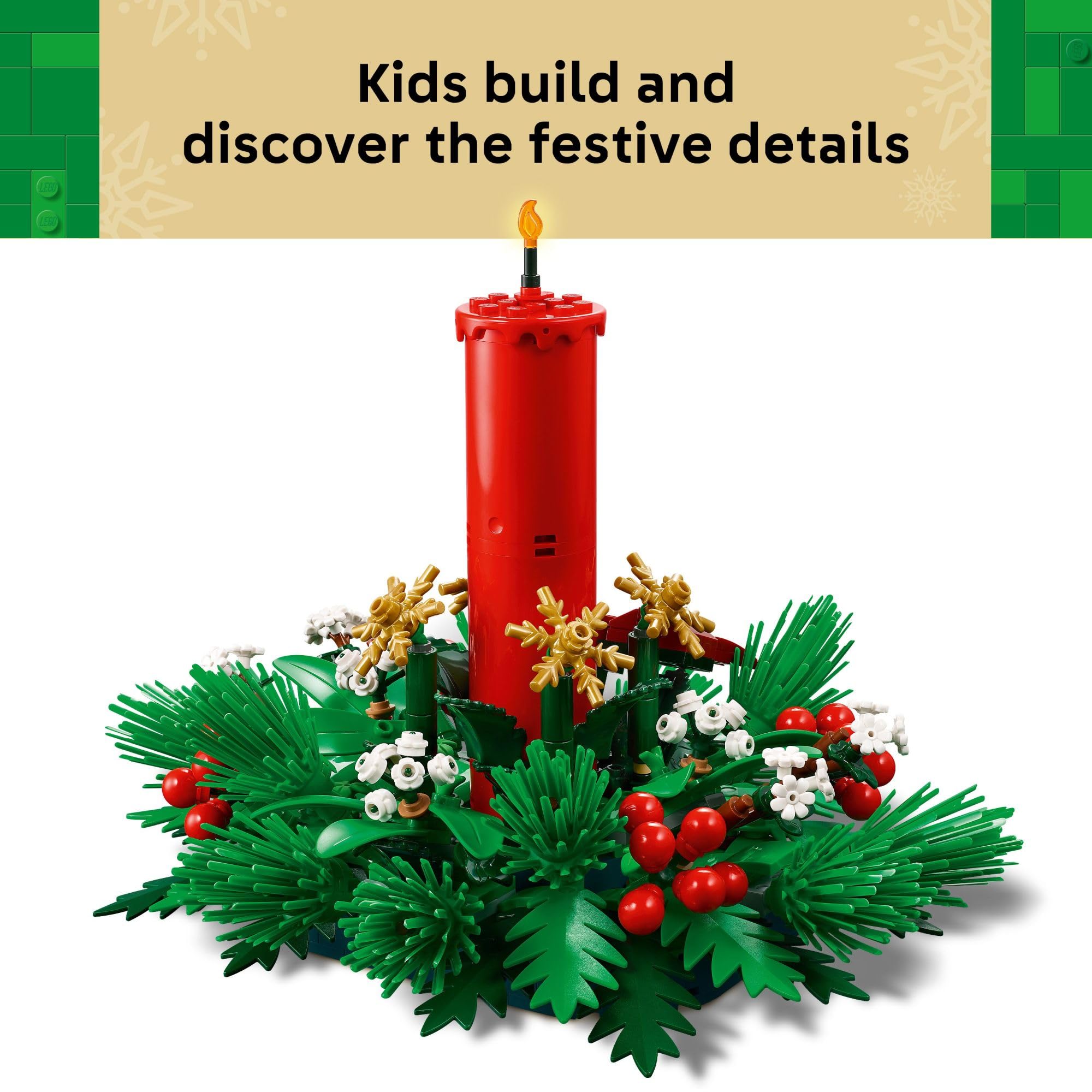 LEGO Christmas Table Decoration Building Toy for Kids - Brick-Built Holiday Centerpiece & Festive Room Decor - Christmas Craft for Girls & Boys, Ages 12+ - Gift Idea for Families - 40743