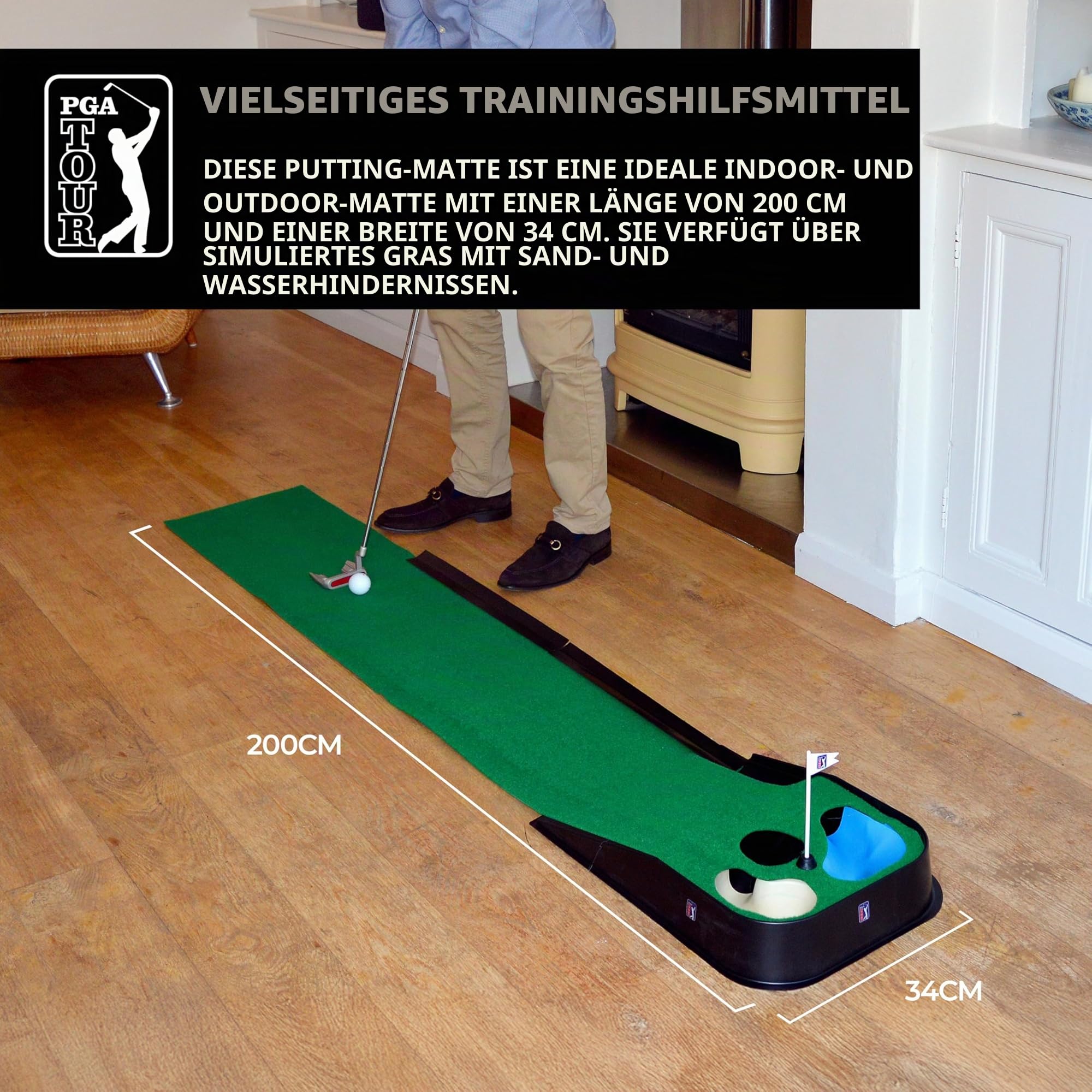 PGA Tour Indoor & Outdoor Golf Putting Mat
