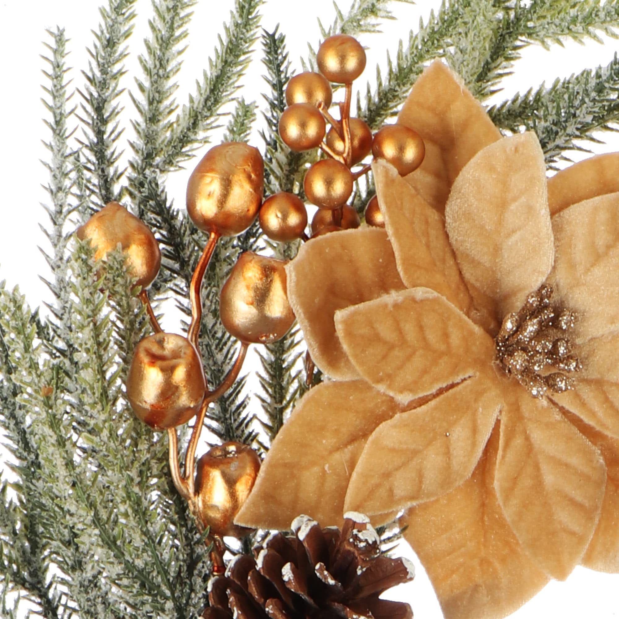 Ghirlanda Natalizia Bianca Con Glitter - Corona Dell'Avvento &Oslash;32cm, Decorazione Natale COM-FOUR