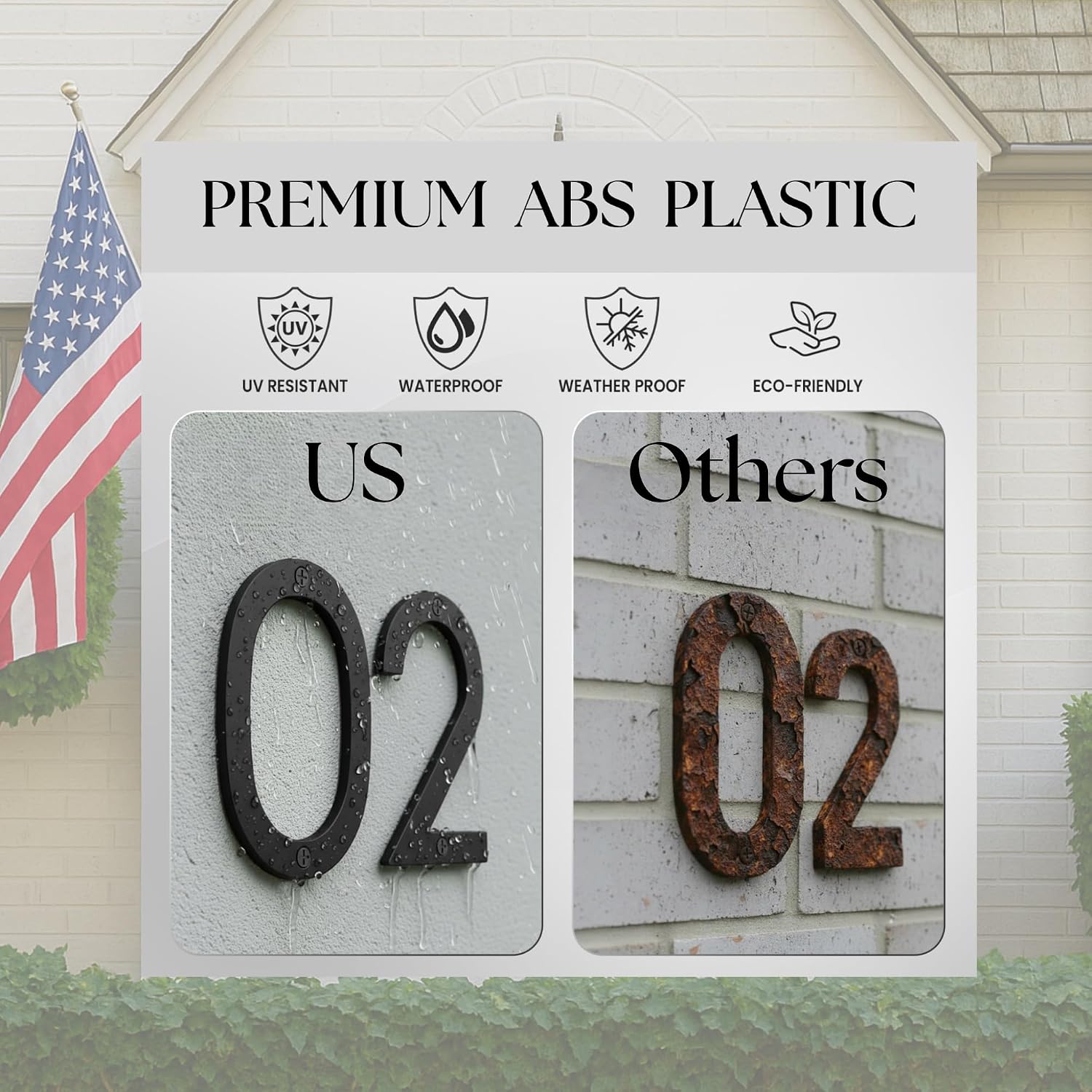 10 Inch Black Floating House Numbers for Outside – Large Modern Address Sign for House, ABS Weatherproof Home Sign with Mounting Template & Screws Kit, Easy Installation for Gate, Garage (1)