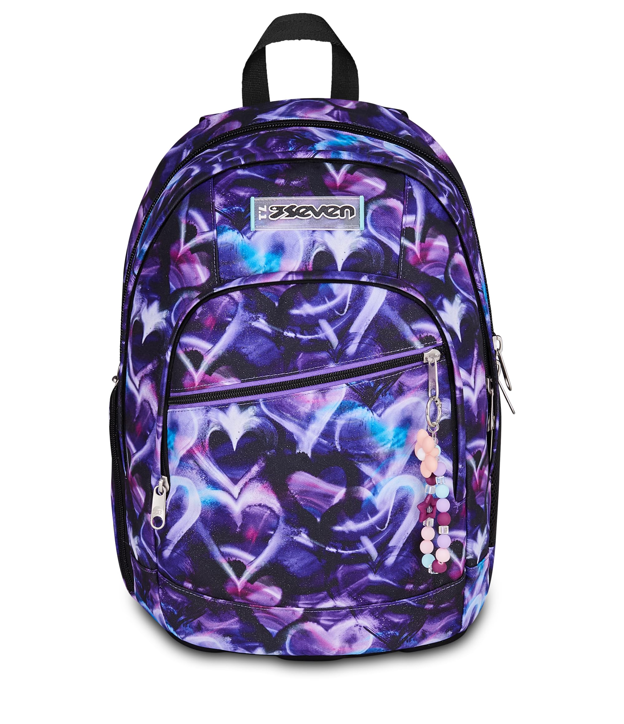 Seven Zaino Scuola Dual LOVEPASS, Doppio Scomparto, Viola, 32 L, Multifunzione, Tasca attrezzata, Tasca laterale porta borraccia, Scomparto porta pc ablet, Scuola media e superiore, Bambina, Ragazza