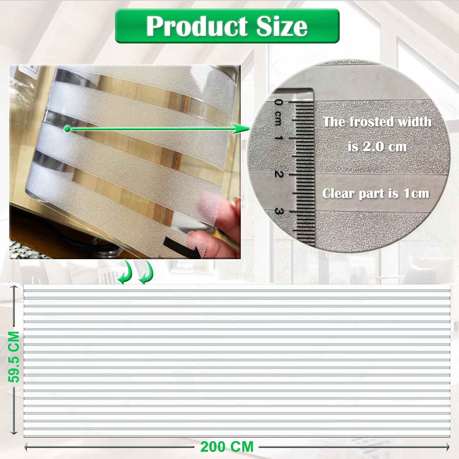 Zindoo Raamfolie Vlekglas Privacy Film Raamklampen No-Lijm Statische Decoratieve Raambekleding Frosted Window Film (44,5 * 200 cm