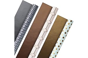 Hallmark Wrapping Paper Christmas Bundle for All Occasions: Modern Metallics