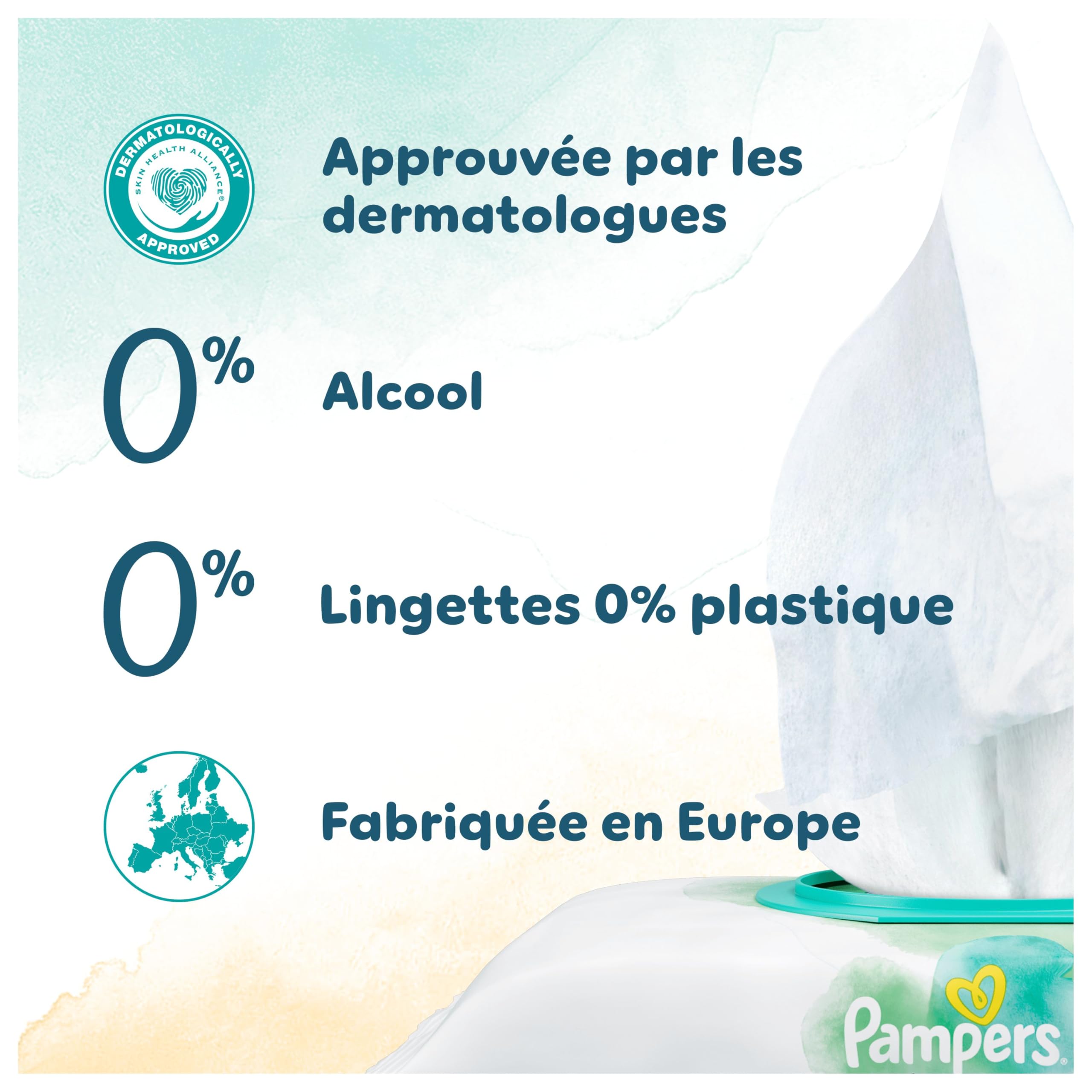 Pampers Harmonie Protect & Care, 792 Lingettes pour Bébé (18x44), Sans Plastique, Sans Parfum, Protection de la Peau Délicate, Aide à restaurer le pH naturel de la peau