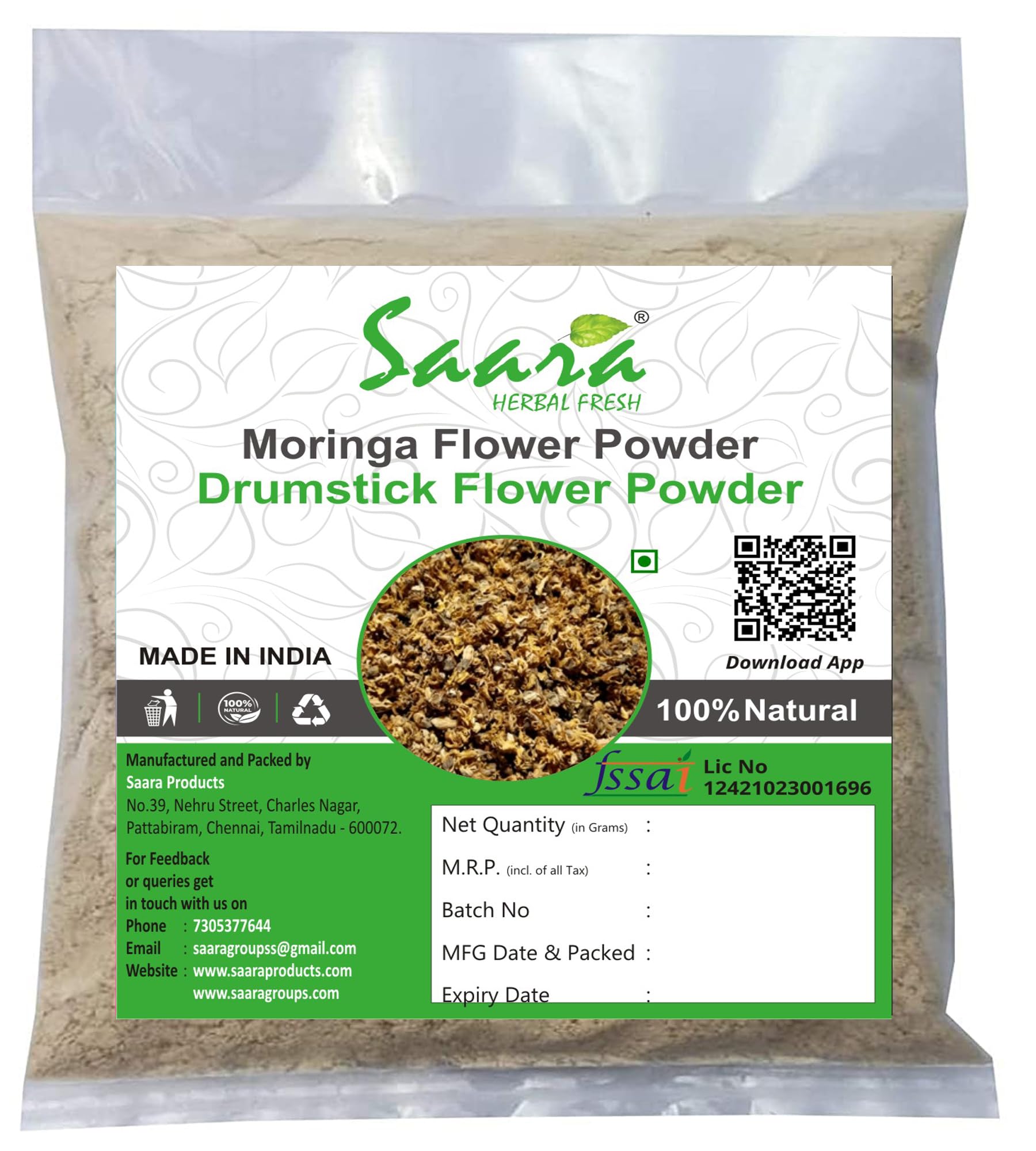 SAARA Murungai Poo Powder, Drumstick Flower Powder, Helps to increase Appettite, 50g (B09JSVW3N5) Amazon Price History, Amazon Price Tracker