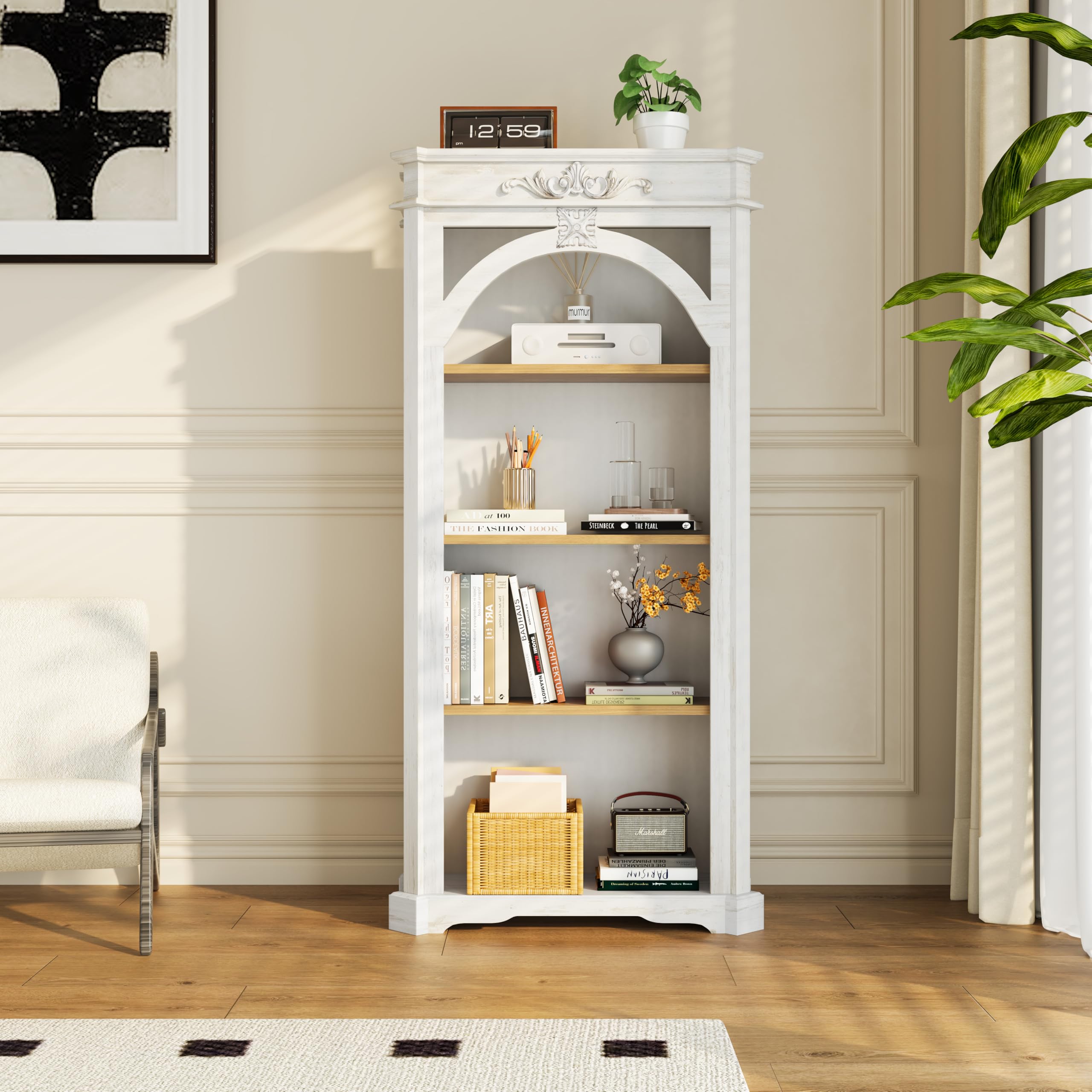 Amazon.com: MATONELL Antique 4 Tiers Bookshelf,65 inch Tall 