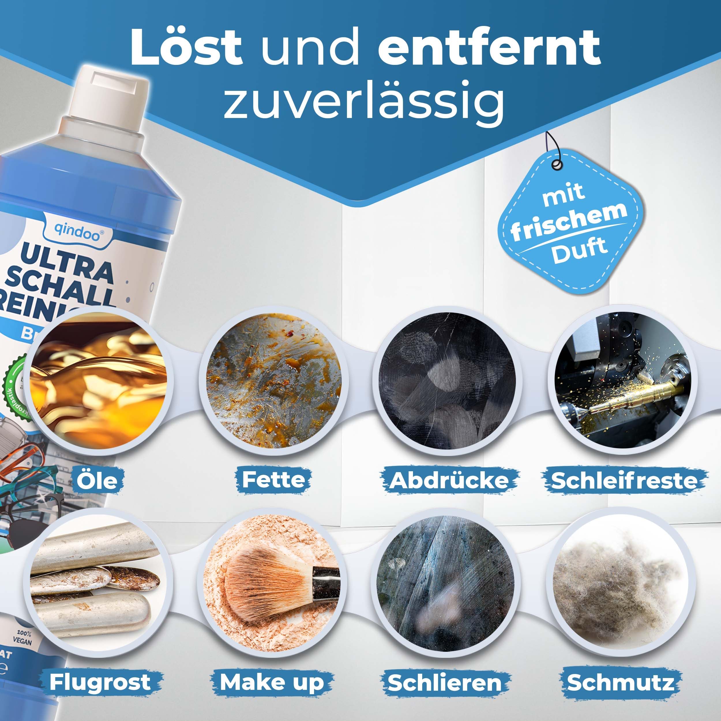 Brille Ultraschall Reiniger Optiker für die Brillen Reinigung im Ultraschallgerät, Konzentrat (5.5 Liter Sparset)
