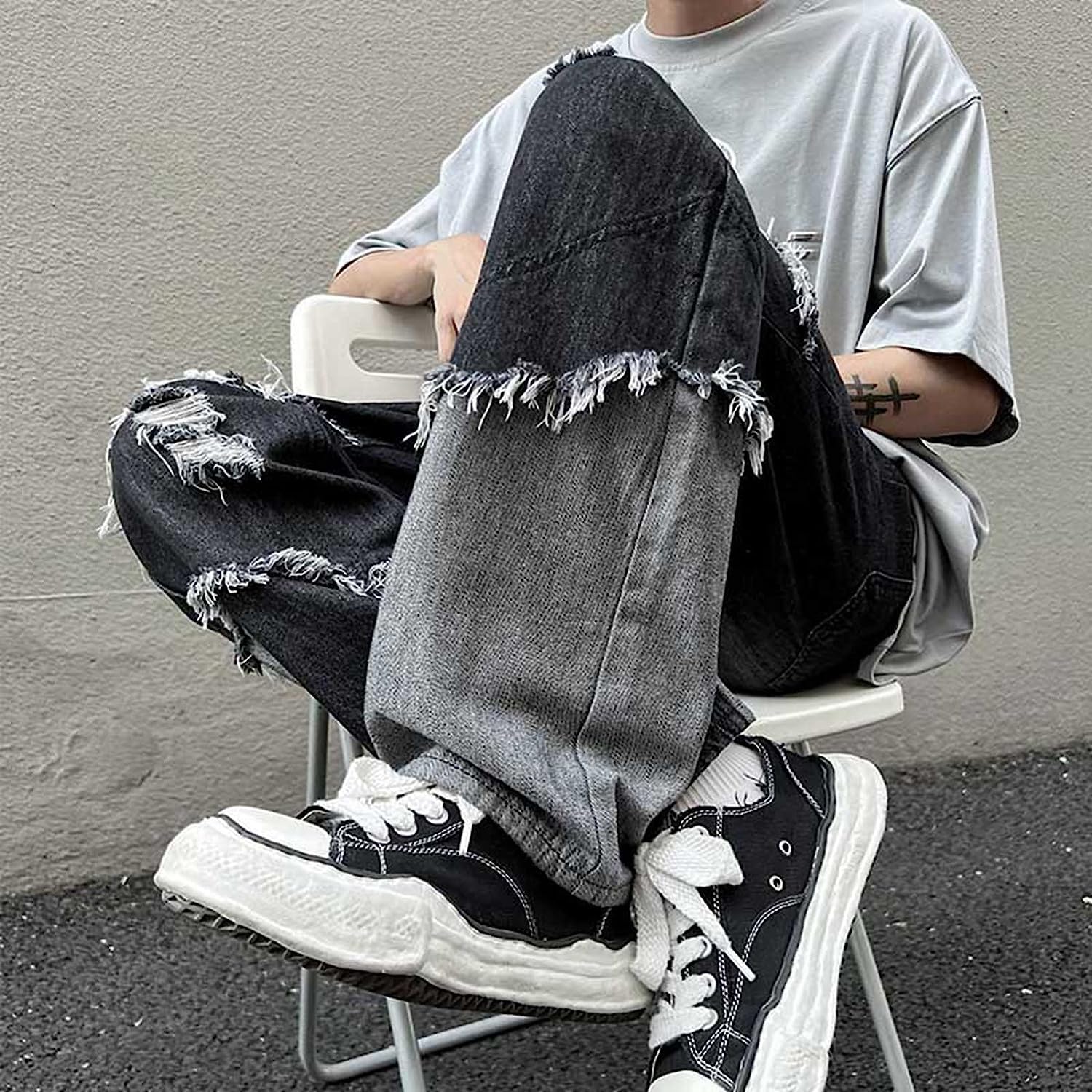  JEANS スウェット　パンツ　バギー Amazon.co.jp: メンズバギージーンズスウェットパンツ、ヒップ