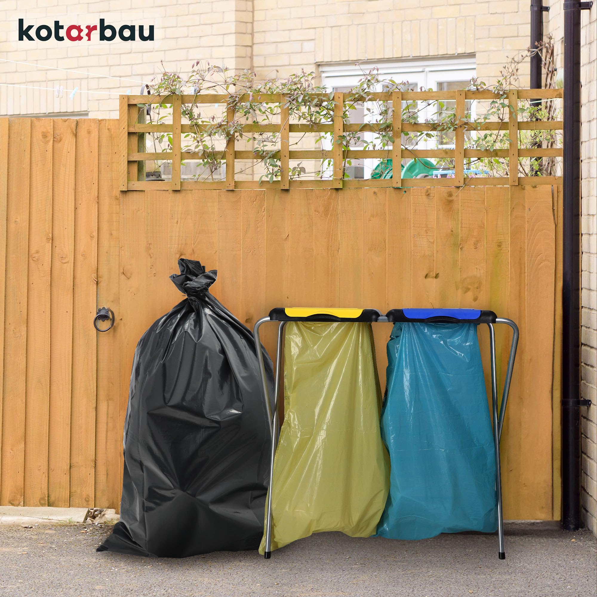 KOTARBAU® 3 x Sac Gravat, Sac A Gravats en Plastique, Chantier 160l 65µm à usages Multiples pour déchets et ordures
