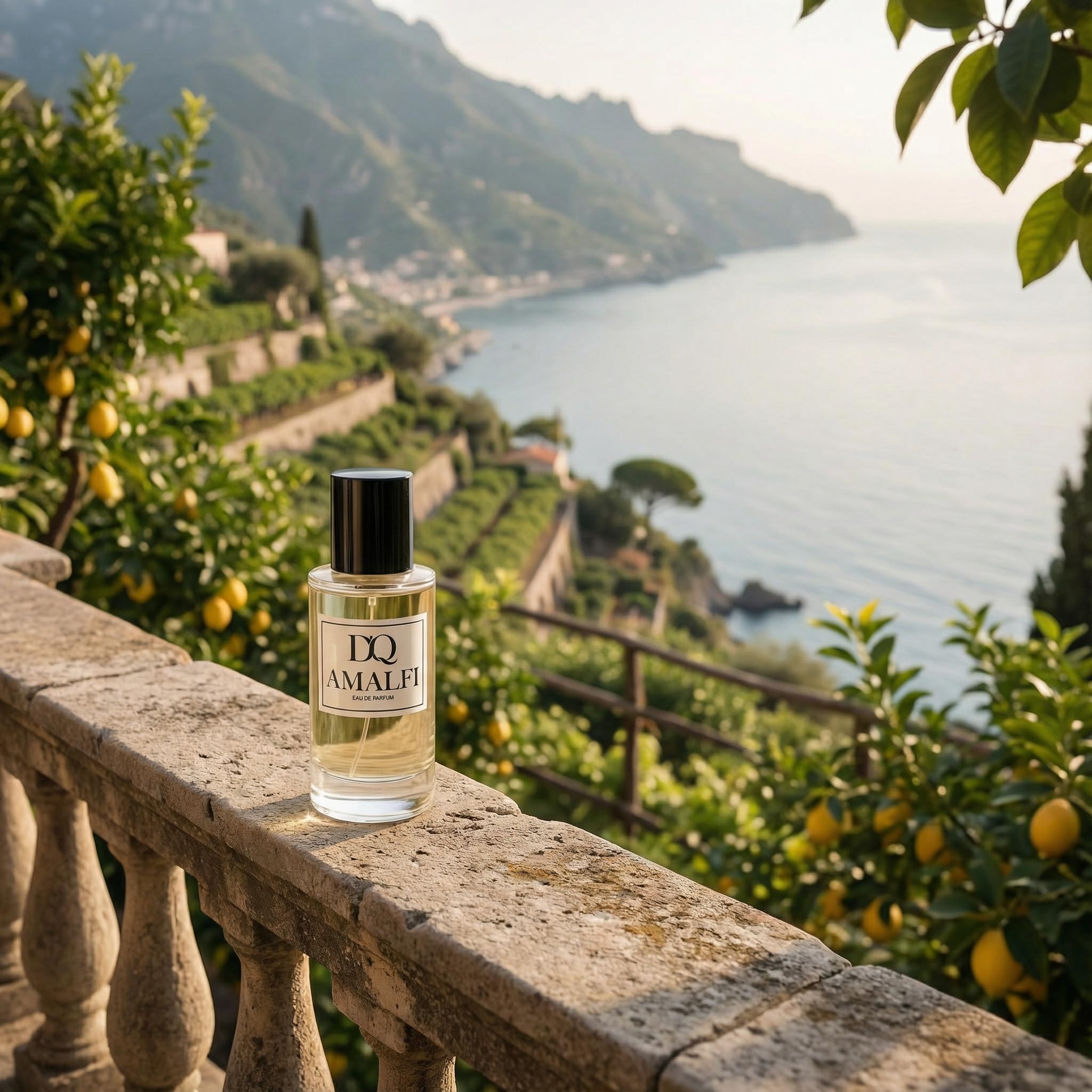 D'QAR Amalfi Eau de Parfum 50 ml – Unisex Parfüm für Damen & Herren – Mediterraner Zitrusduft mit Mandarine, Zitrone, Minze und Bergamotte