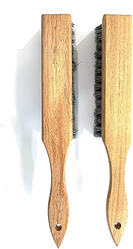 Miniatura 4 de Generic Paquete de 2 cepillos de banco de madera, cerdas de nailon suaves, mango largo de 14 pulgadas, reutilizables para chimenea, automóvil, cama,