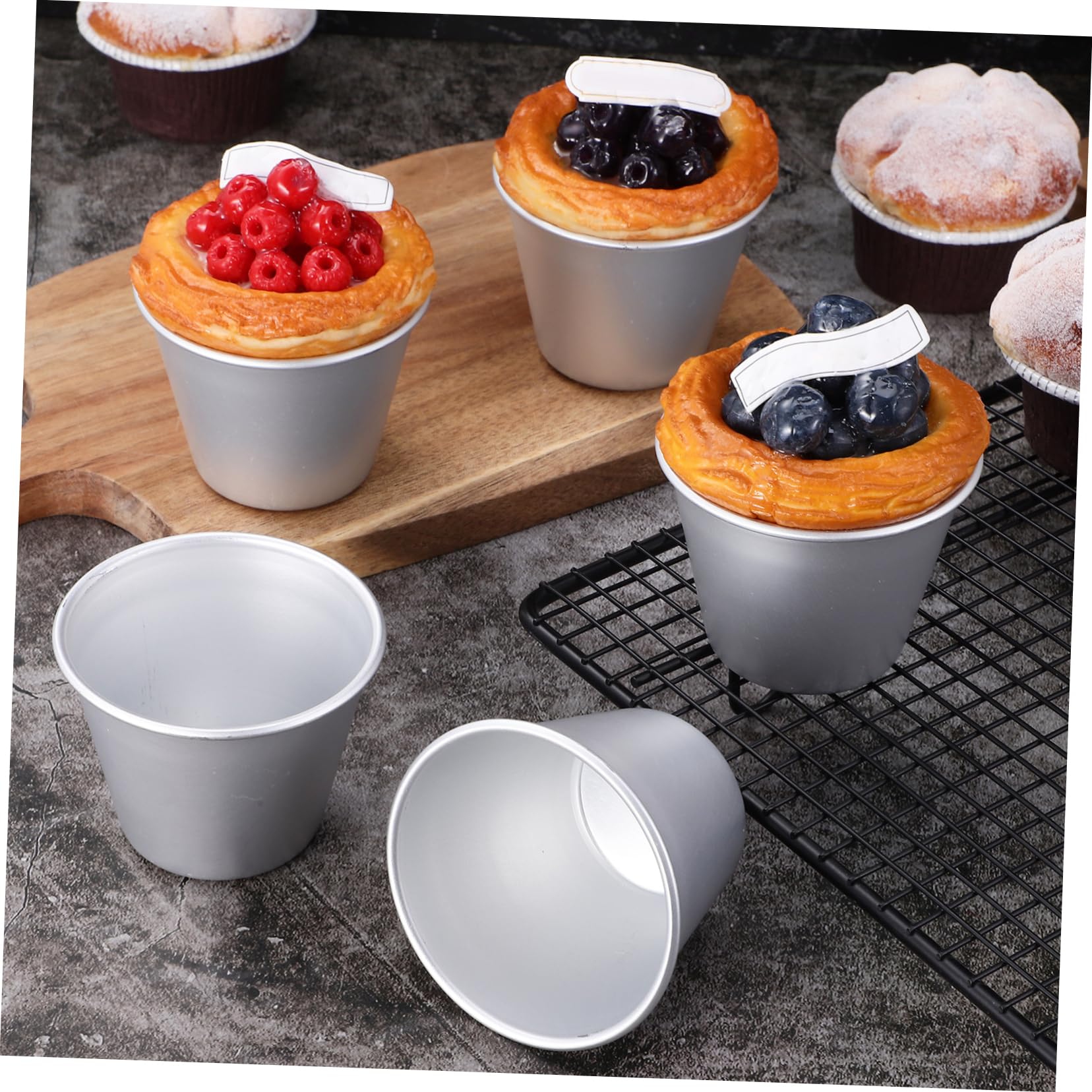 16piezas Moldes De Pudding y Muffin Para Hornear Moldes Antiadherentes Para y Pasteles De Cocina Versátiles Para Puddings y Muffins