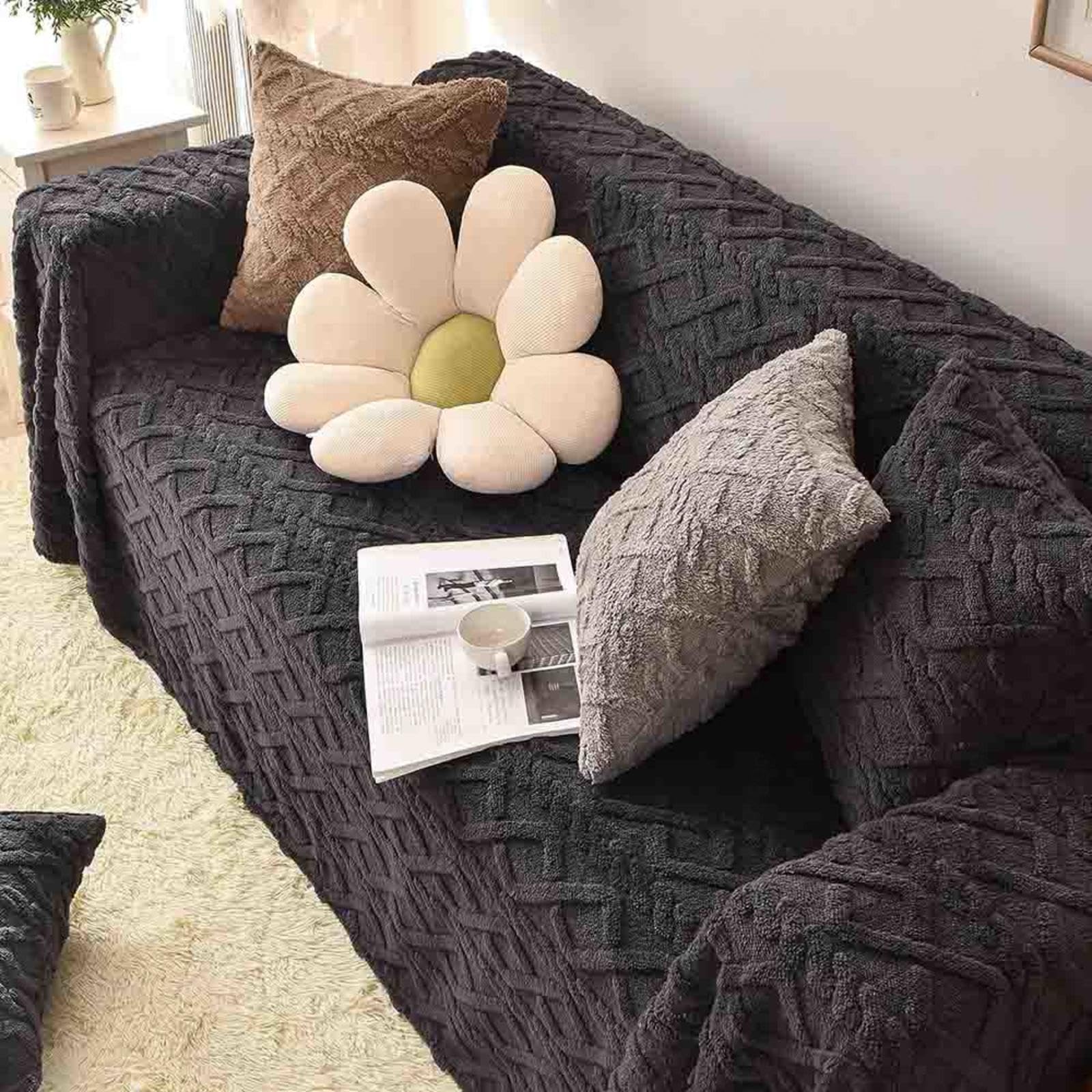 Xzzhsm Blanket,Extra Large Throws For 4 Seater Sofa, Sofa Throws Large 3 Seater, Sofa Blanket Cover Couch Throws For Sofa，Bedspread And Settee,Greya-180X300cm