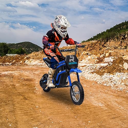Miniatura 6 de Isobene Motocicleta eléctrica de 24 V para niños, motocicleta todoterreno para niños, de 8 a 12 años, velocidades de hasta 14.29 MPH, batería de