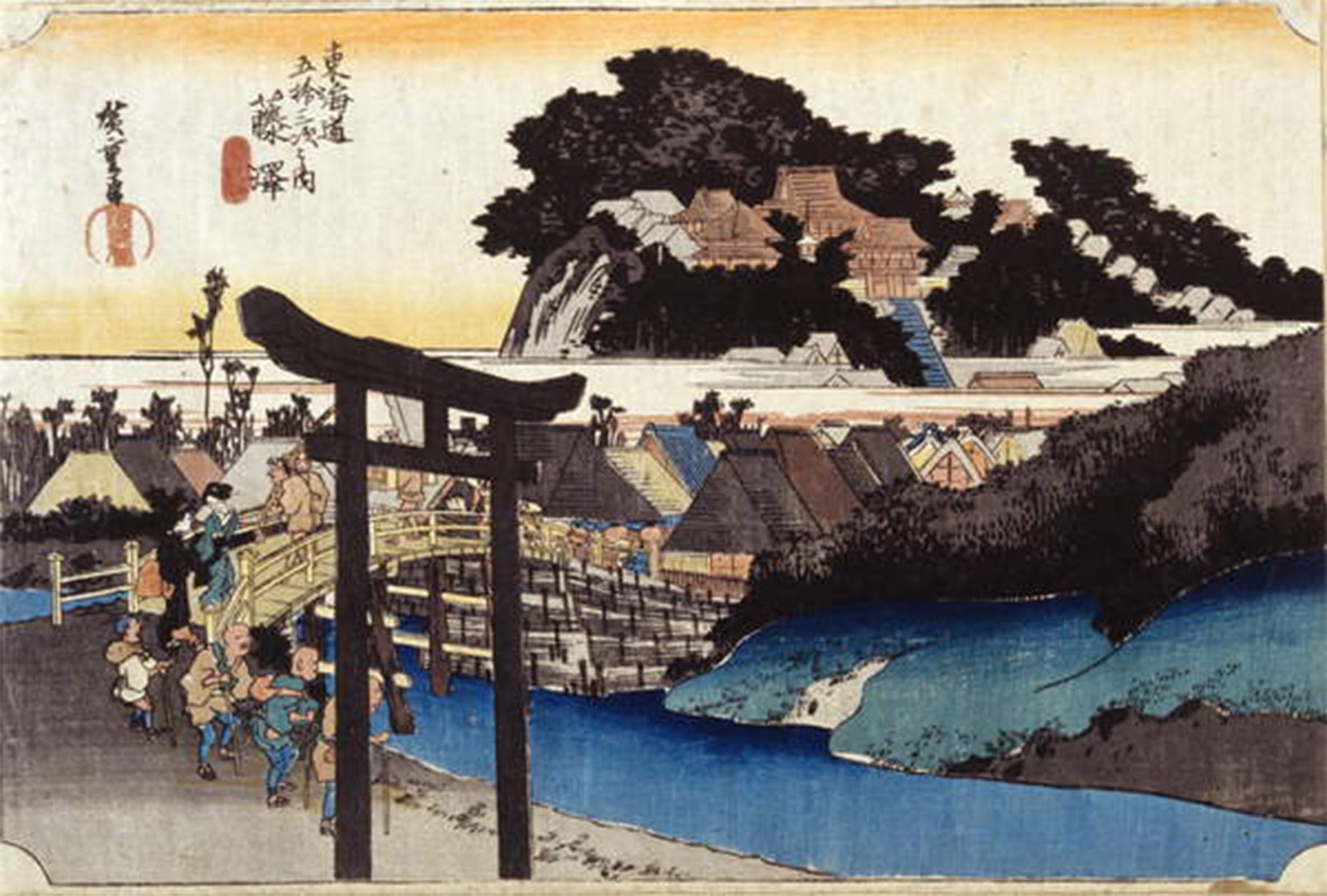 POSTERIIk Famous Print Pop Art Wall Art Graffiti Fujisawa by Utagawa Hiroshige Art Prints for Home Decor 60x90cm