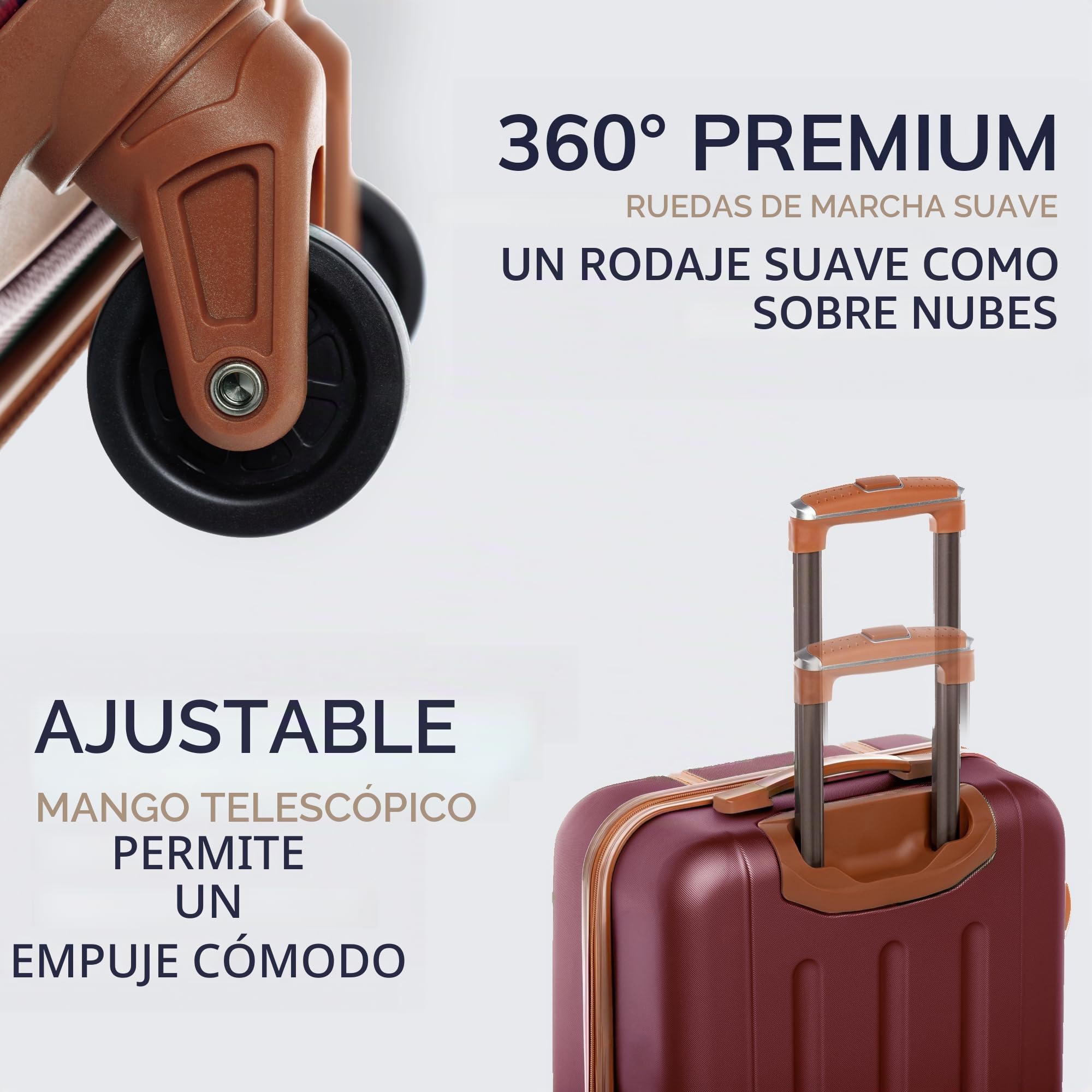 FERGÉ Maleta Cabina 55cm Milano Equipaje de Mano rigida Spinner - 4 Ruedas giratorias Rojo