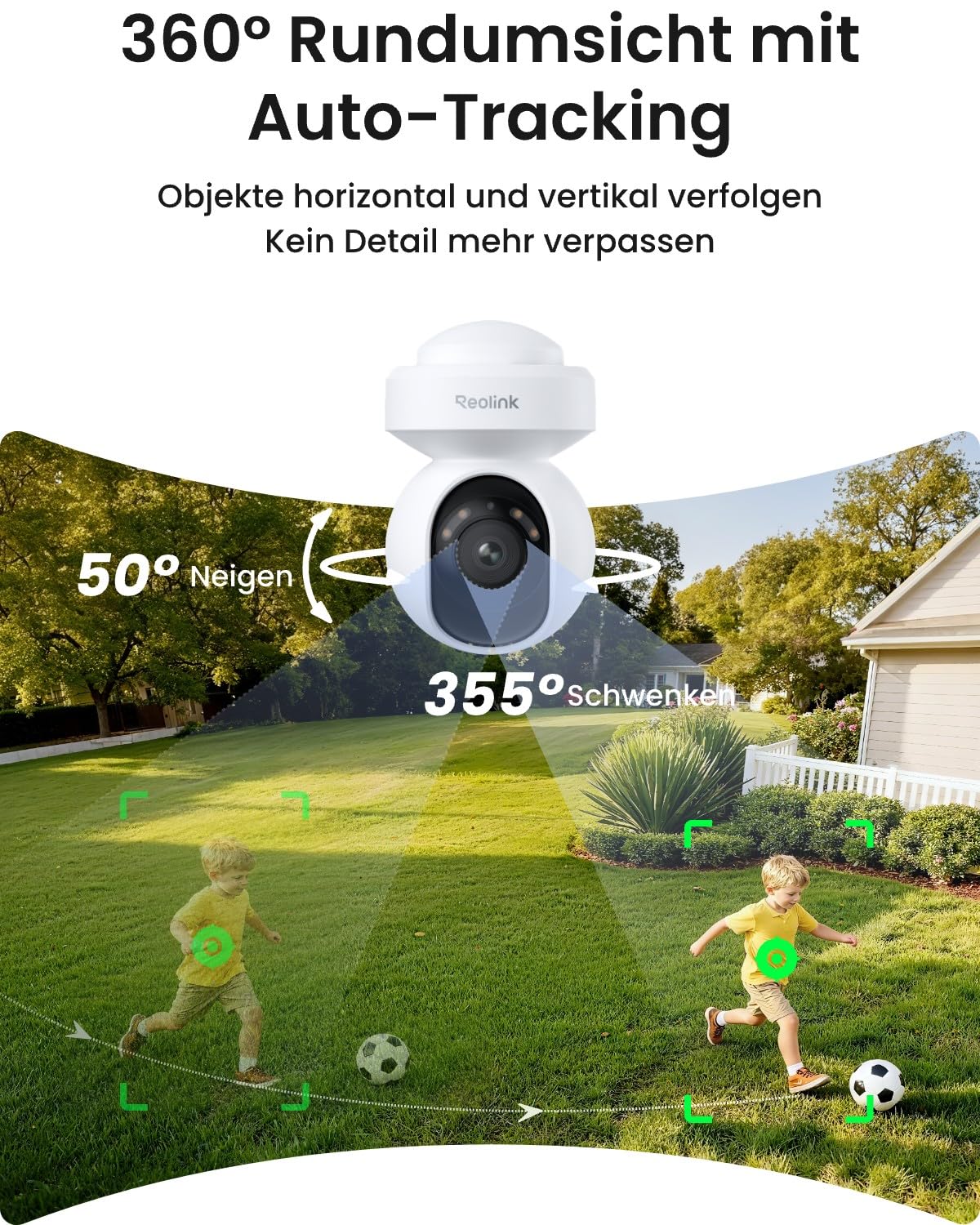 Reolink 4K PoE Überwachungskamera Set Aussen, 355° Schwenken, 50° Neigen, Auto-Tracking, Person-/Fahrzeug-/Tiererkennung, mit 2TB HDD, 24/7 Aufzeichnung, 8-Kanal NVR, für Outdoor & Innen, RLK8-800PT4