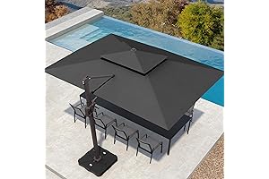 10' x 13' Double-Top Deck Umbrella with 360° Rotation