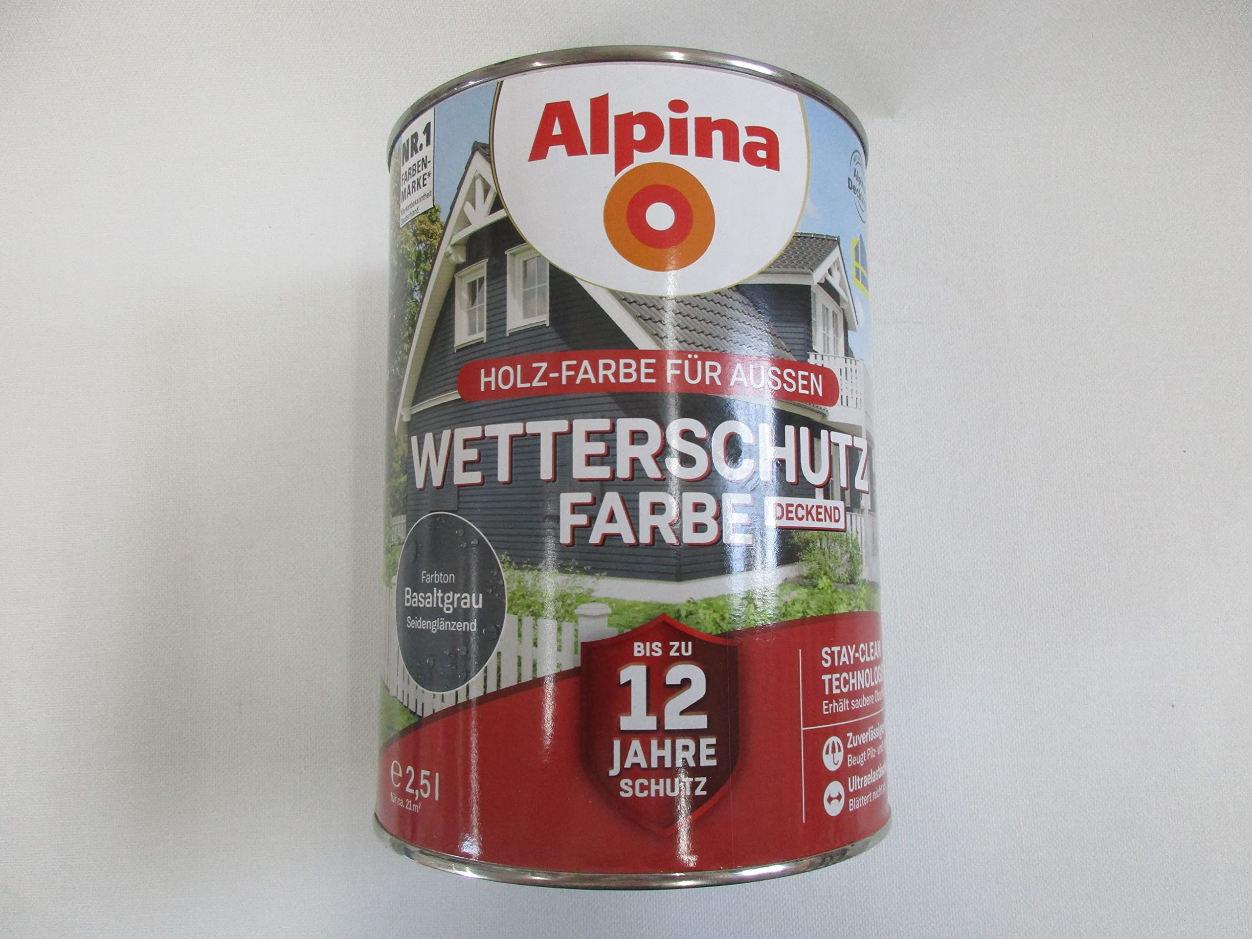 Alpina Wetterschutz-Farbe deckend Basaltgrau