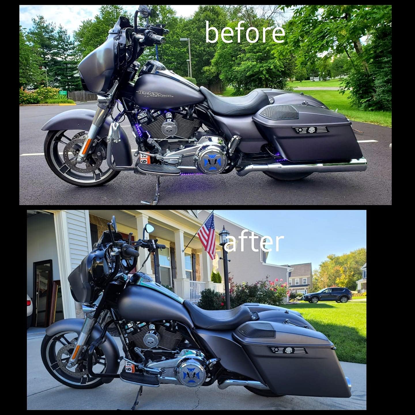 Advanblack Harley Motorcycle Saddlebags, 4.5" Stretched Extended Saddlebags w/Security Knobs Fits for H-D Touring 2014-2023 Road King Street Glide Road Glide Electra Glide Ultra Classic (Vivid Black)