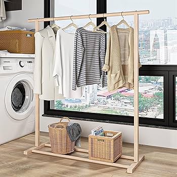 【送料無料】Woody Modern Hanger Rack Amazon.com: CukUJH Solid Wood Garment Racks,Freestanding