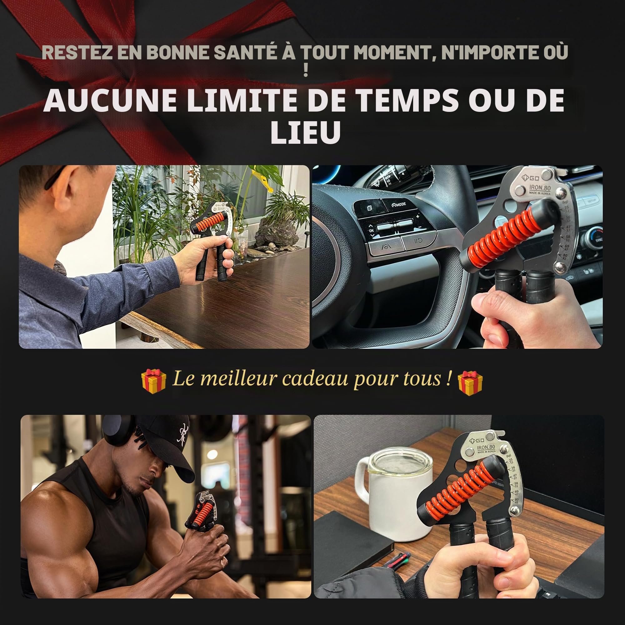 GD Iron Grip Renforceur de poignée (poignées réglables pour la musculation) pour poignet et avant-bras