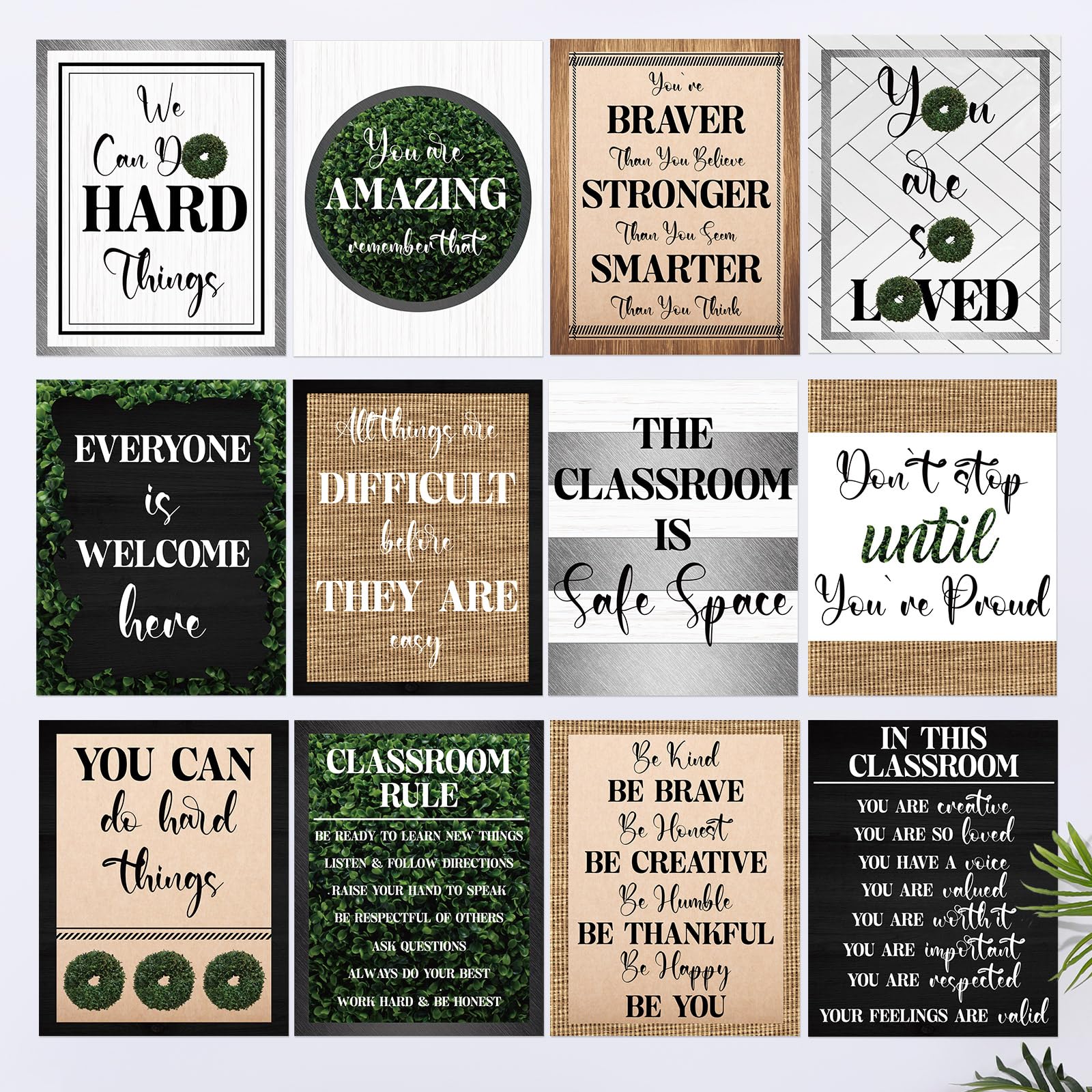 Decorably 15 Welcome Posters Modern Farmhouse Classroom Decor