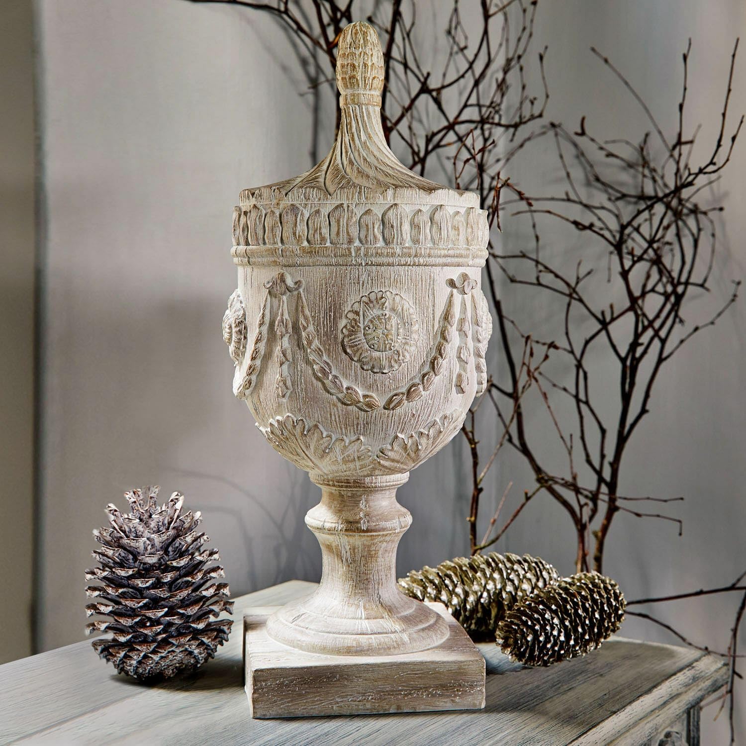 Loberon Licia Oggetto Decorativo - Oggetto Molto Artistico - Carattere Antico, Beige Antico
