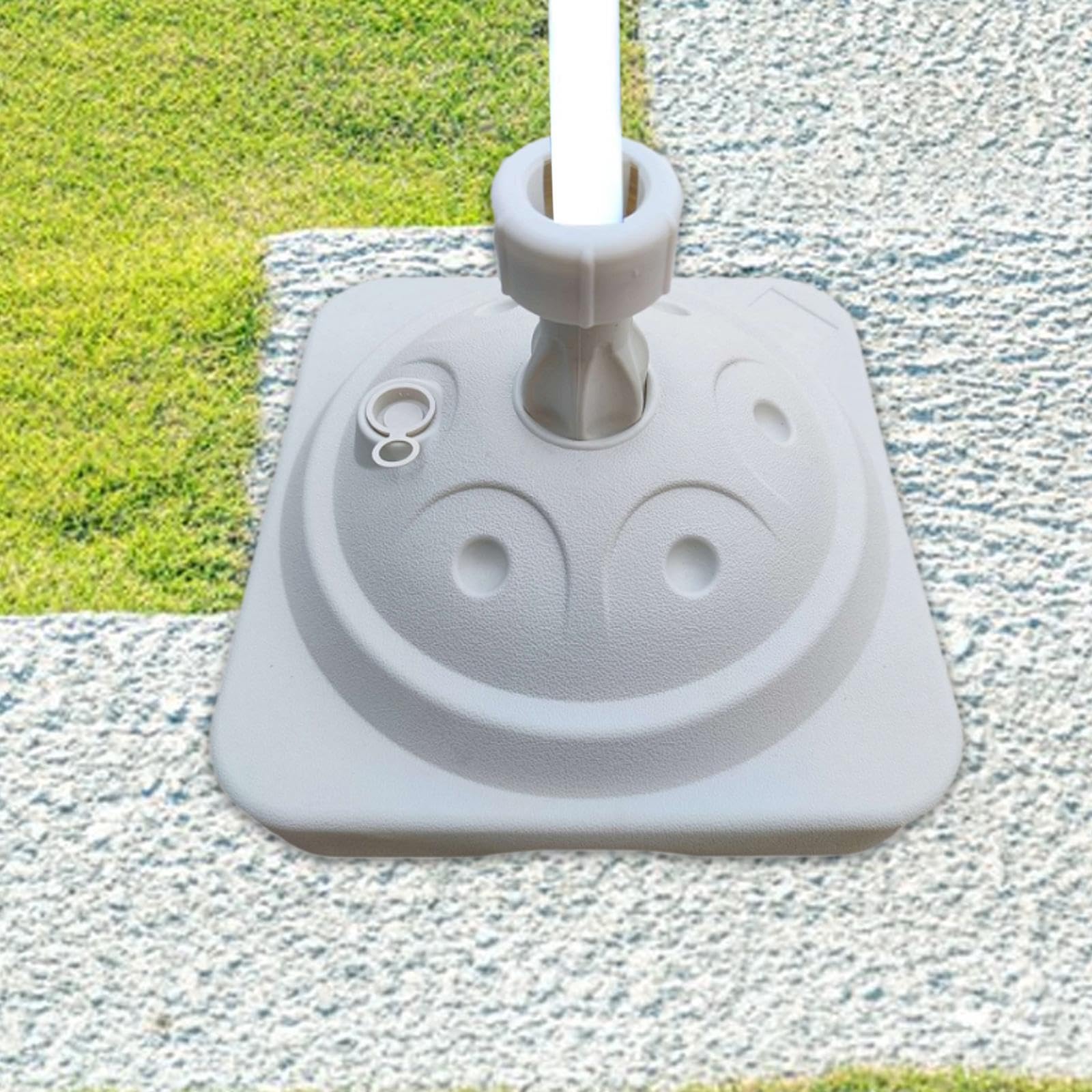 F Fityle Portaombrellone Portaombrellone da Patio Portaombrellone Multifunzionale Riempito con Acqua o Sabbia per Feste in Giardino in Giardino, Balcone, Bianco
